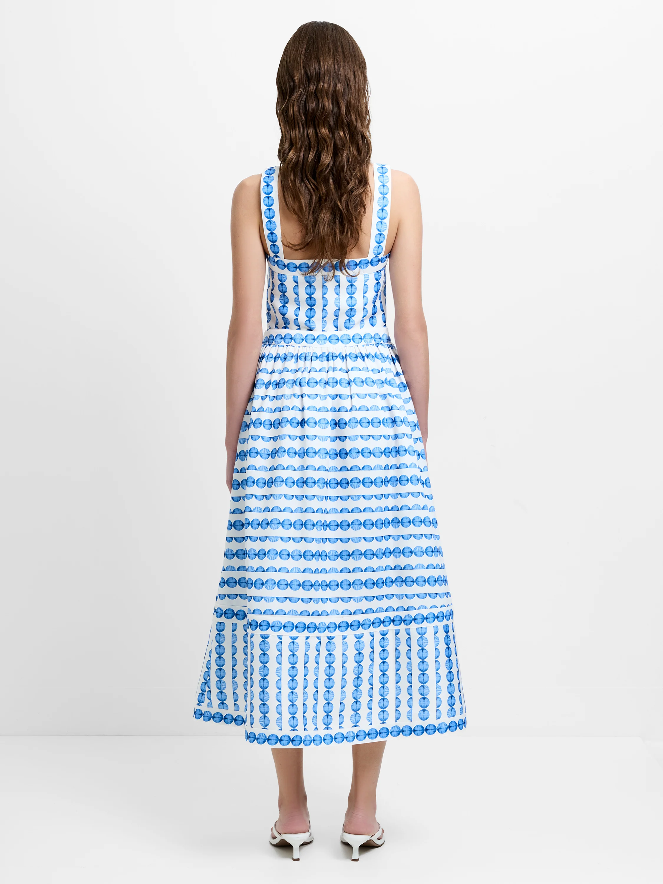 Structured Taffeta Shell Print Midi Skirt - Image 4
