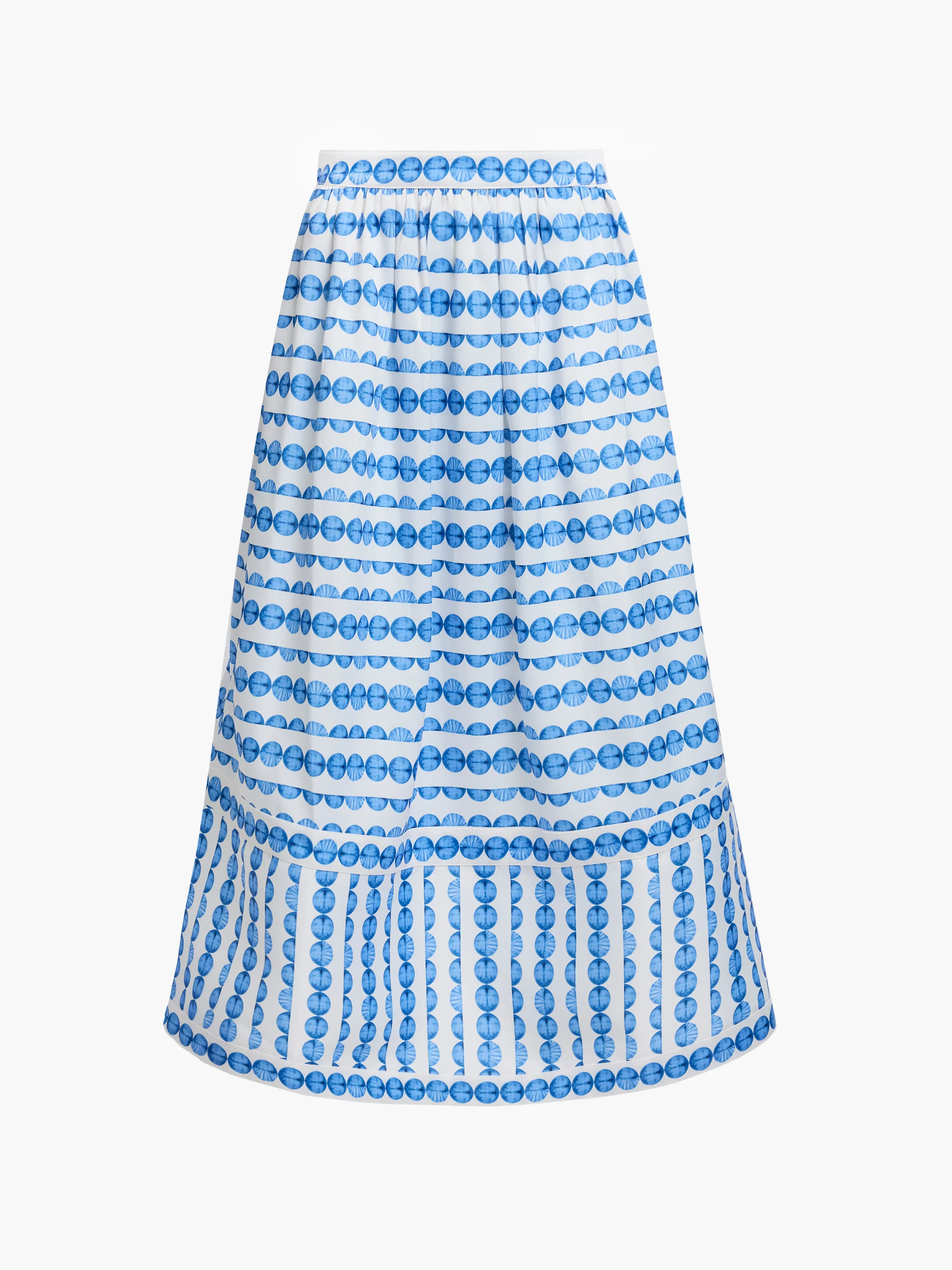 Structured Taffeta Shell Print Midi Skirt - Image 5