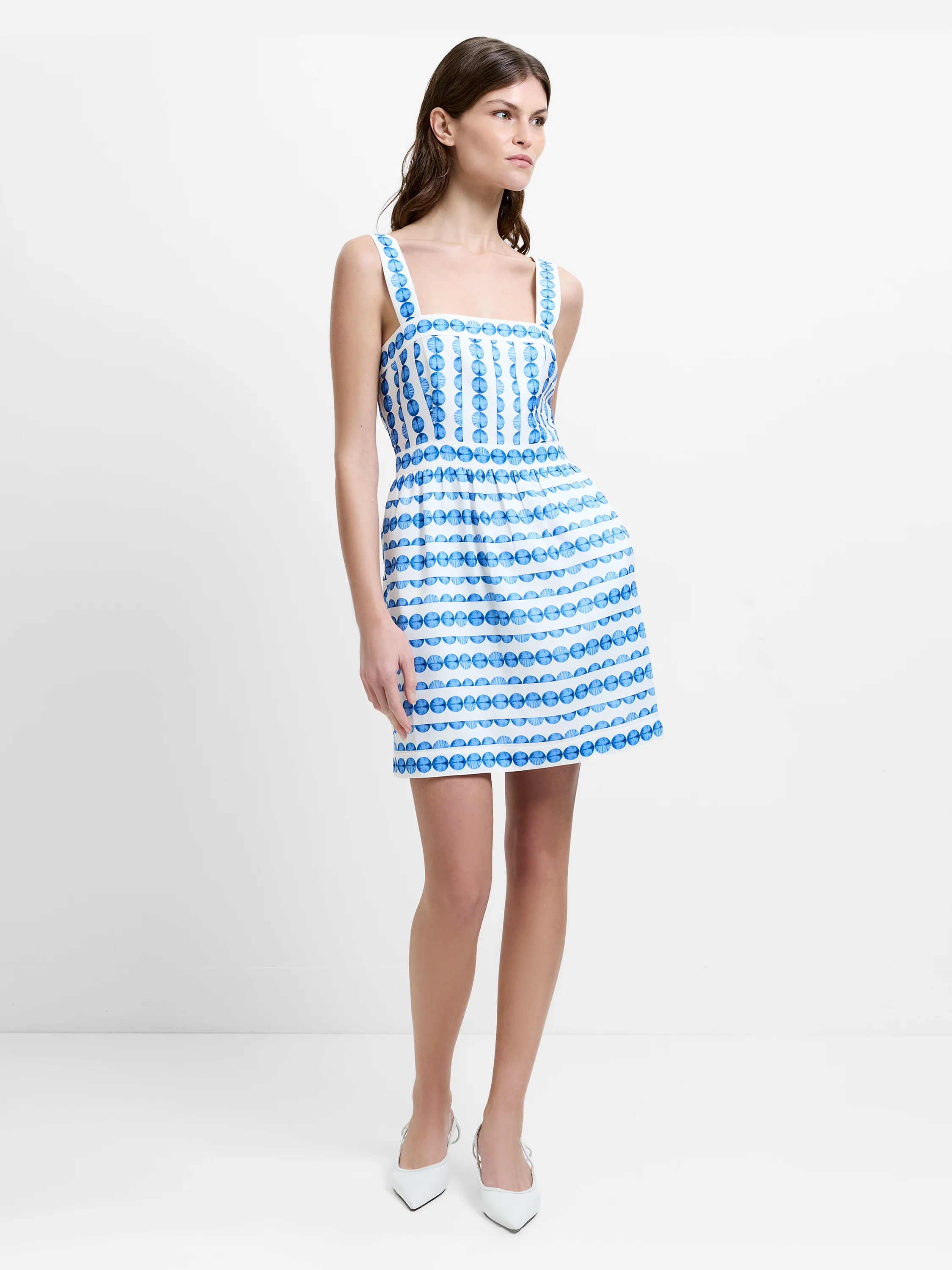 Structured Taffeta Shell Print Mini Dress - Image 3