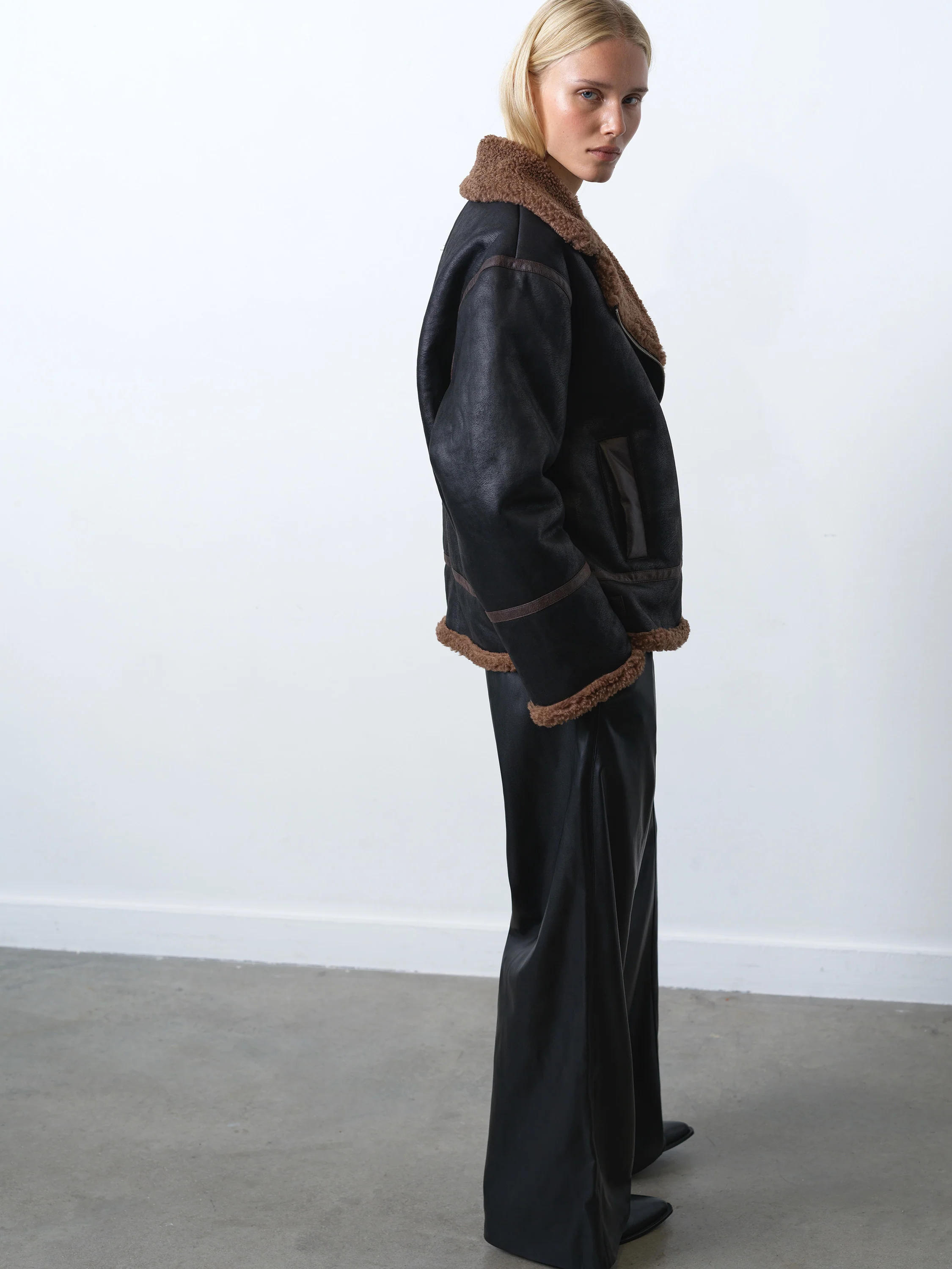 Suedette Zip Up Jacket - Image 6