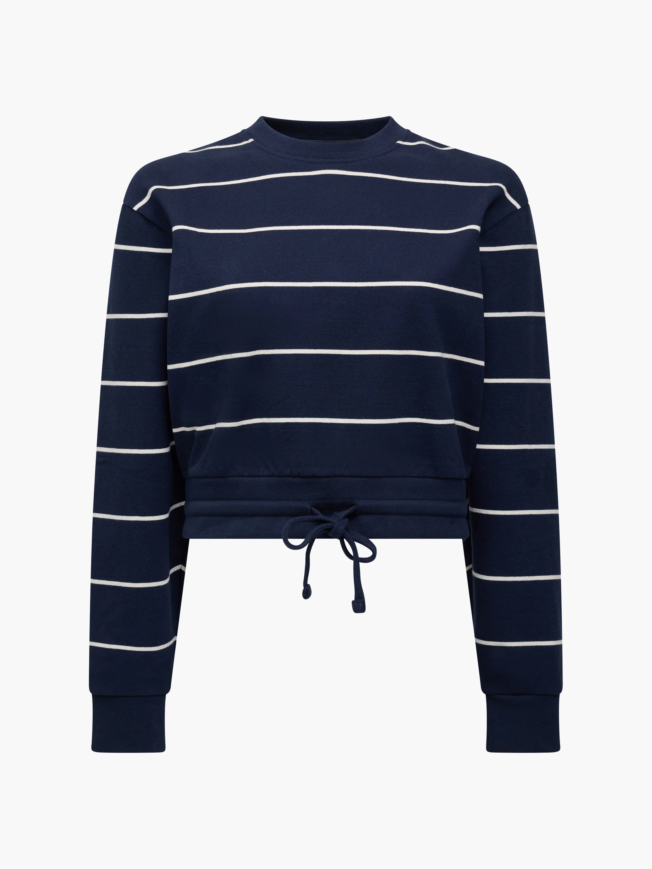 Sunday Sweat Striped Drawstring Cropped Jumper - Image 6