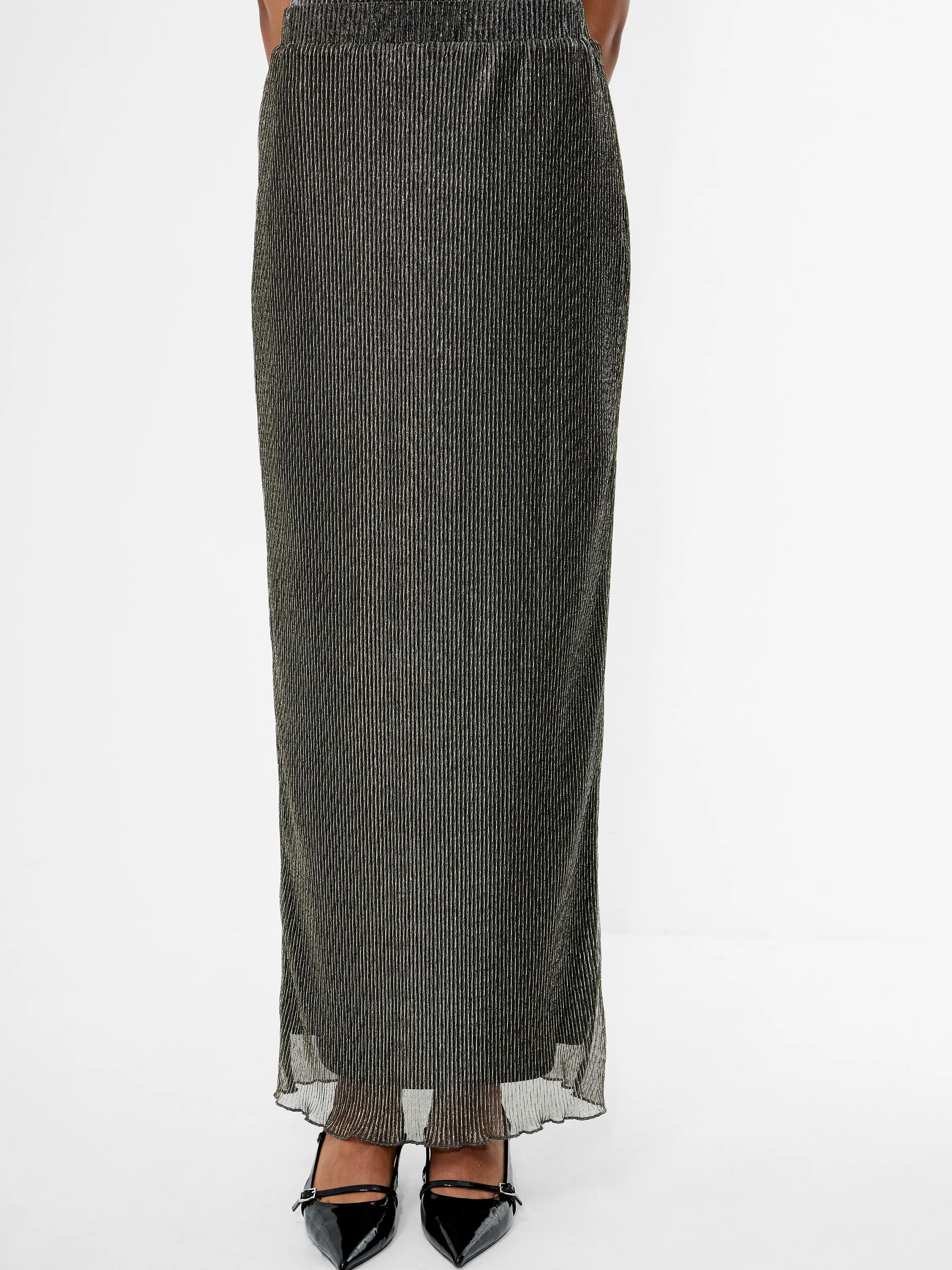 Tamy Lurex Plisse Maxi Skirt - Image 3