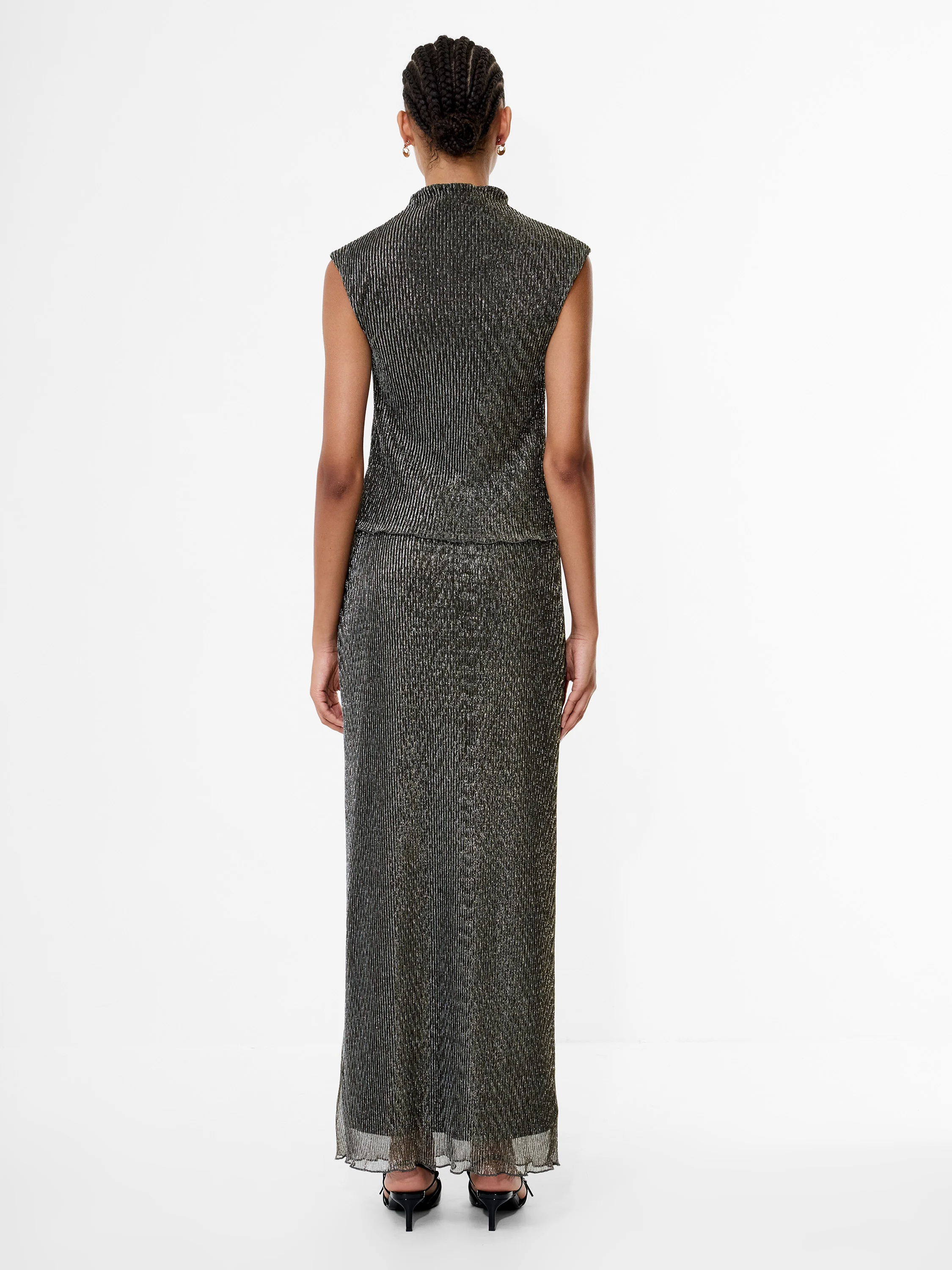 Tamy Lurex Plisse Sleeveless Top - Image 4