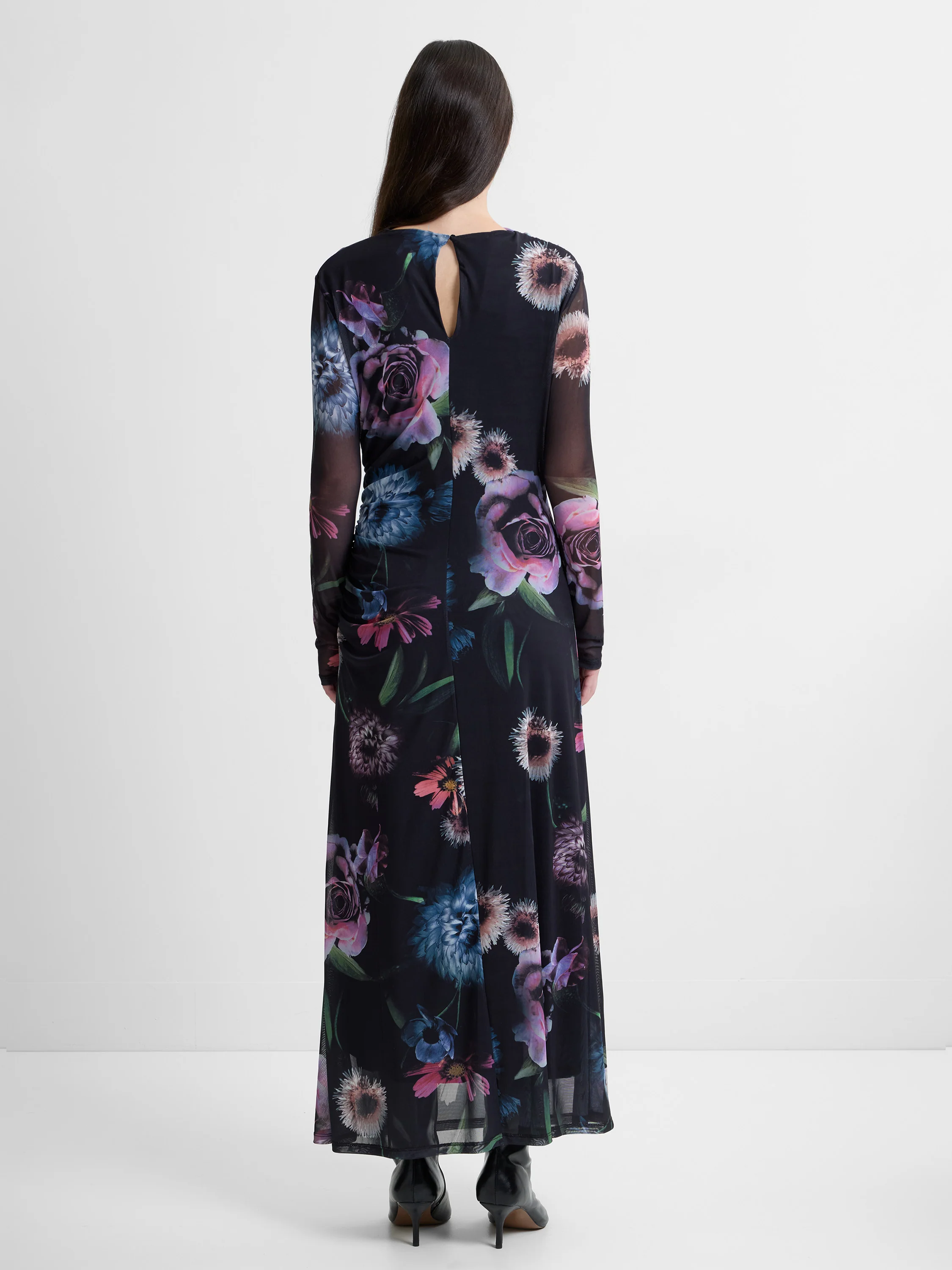 Tarissa Mesh Rose Long Sleeve Dress - Image 6