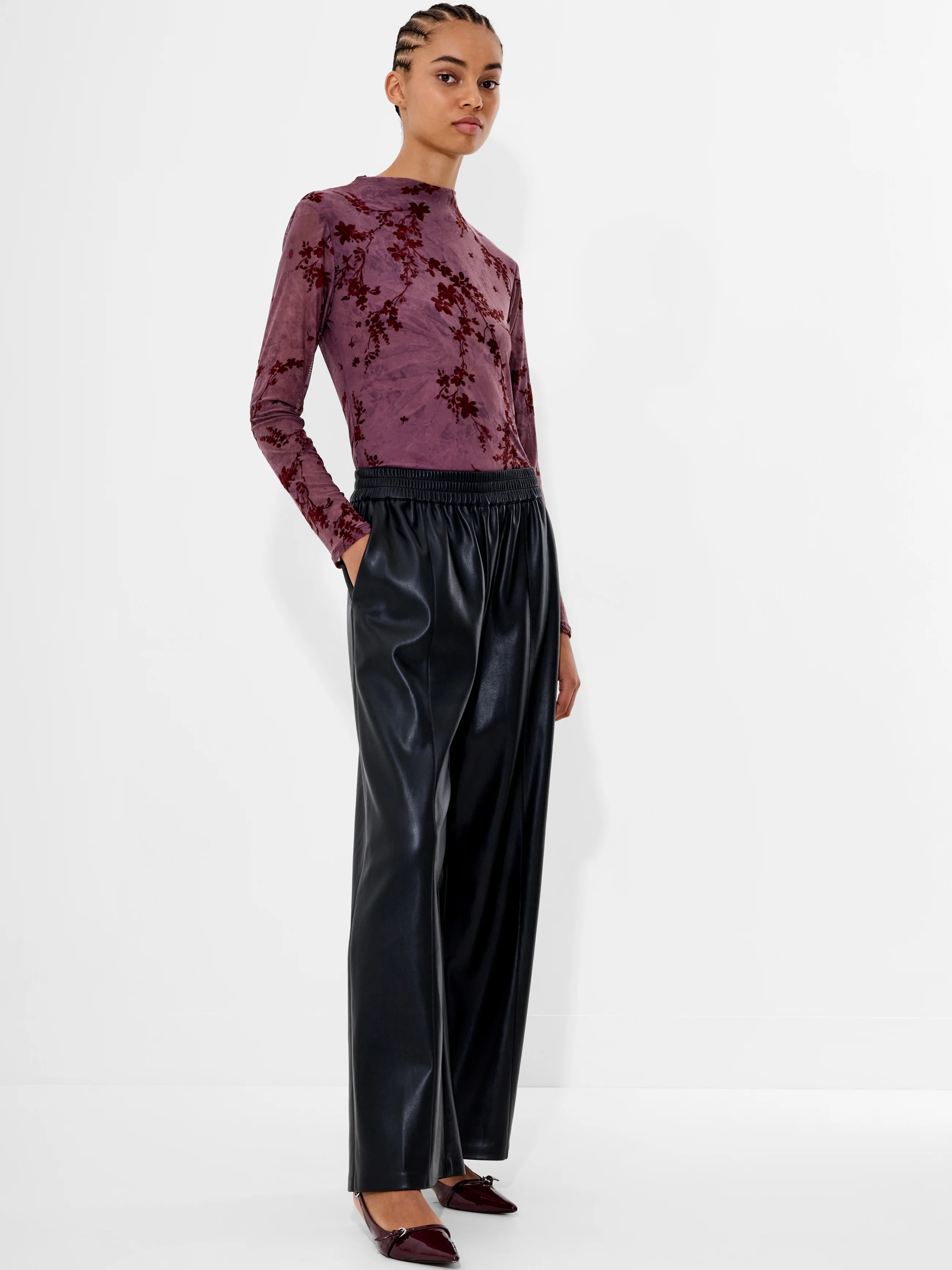 Tasher PU Wide Leg Trousers - Image 2
