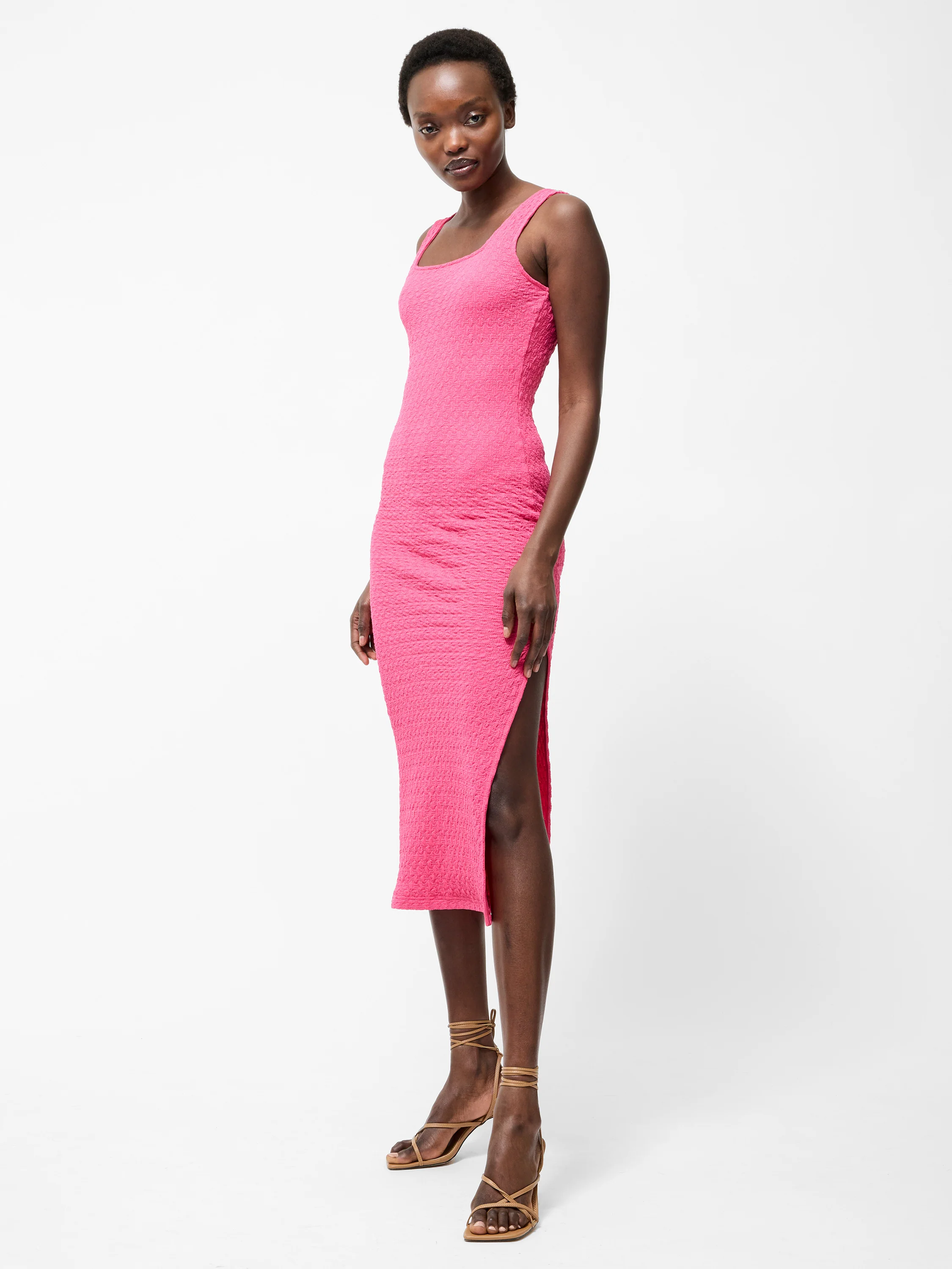 Textured Square Neck Maxi Dress - Image 3