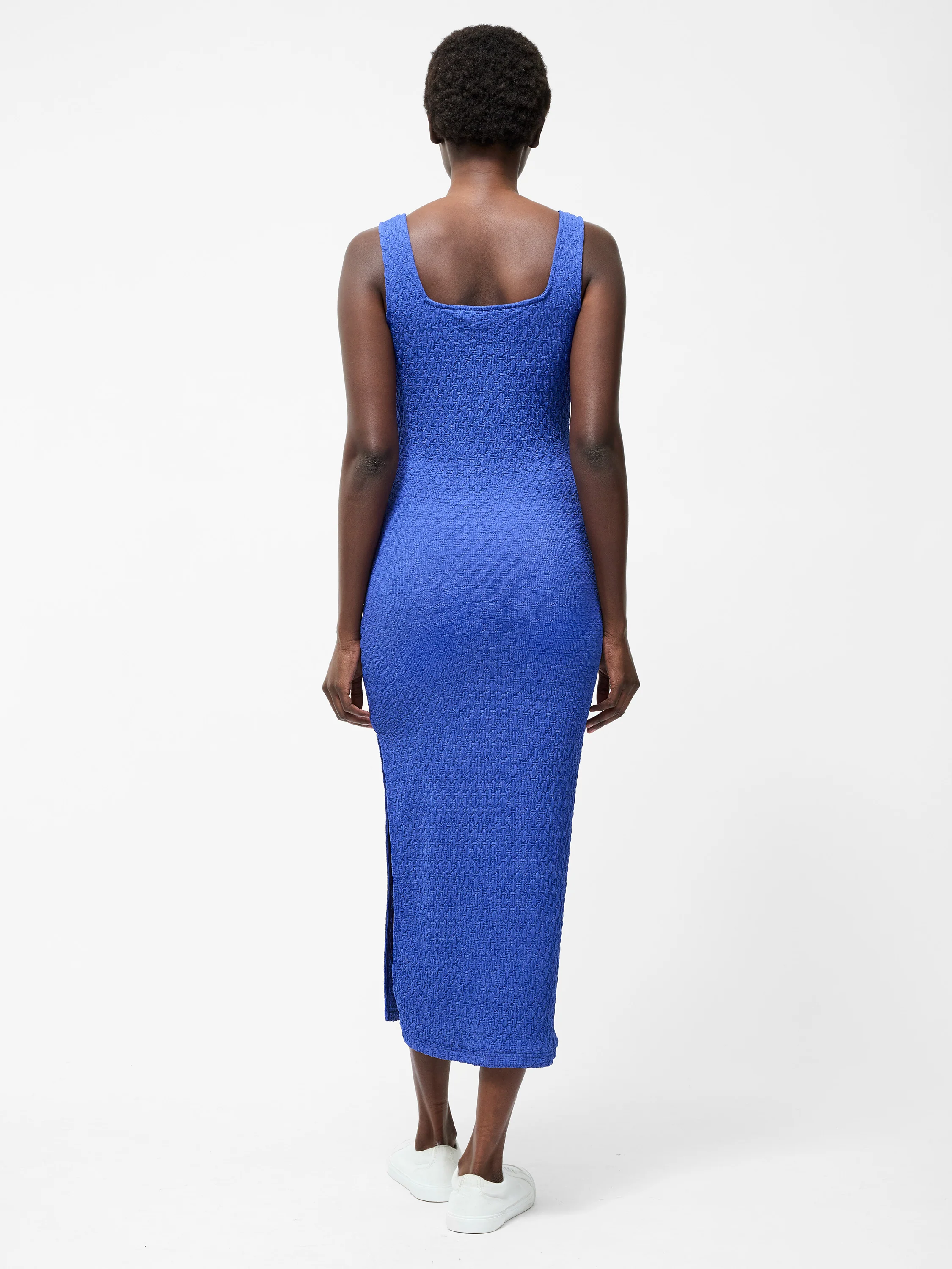 Textured Square Neck Midi Dress - Image 4