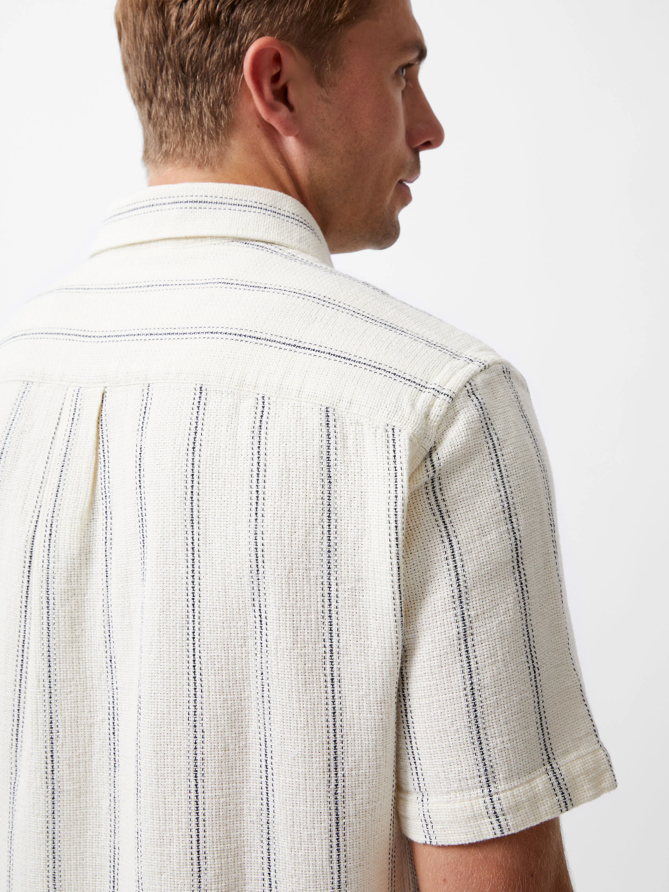 Textured Stripe Short Sleeve Shirt - Image 3