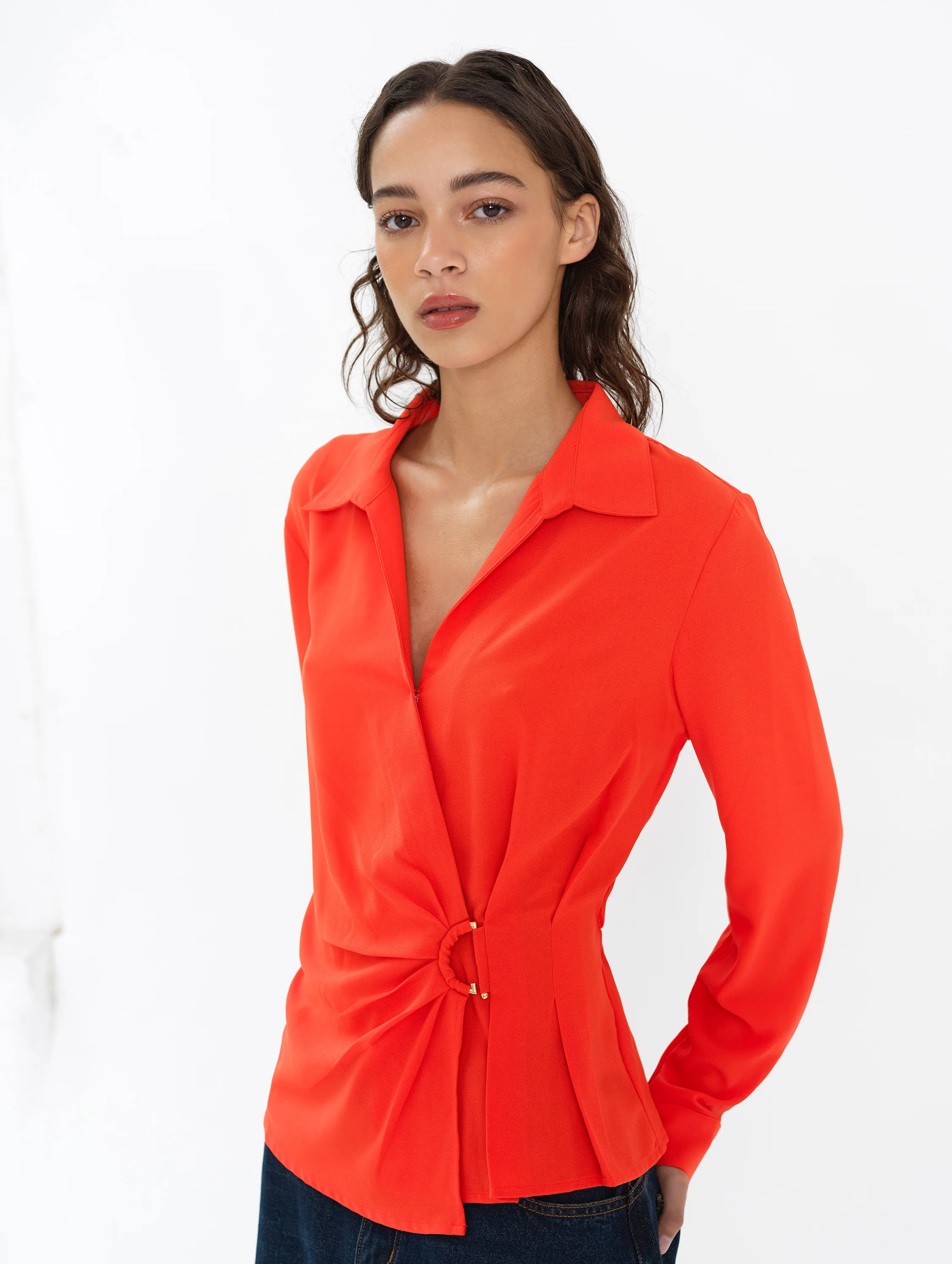 Thelma Long Sleeve Wrapover Shirt - Image 4
