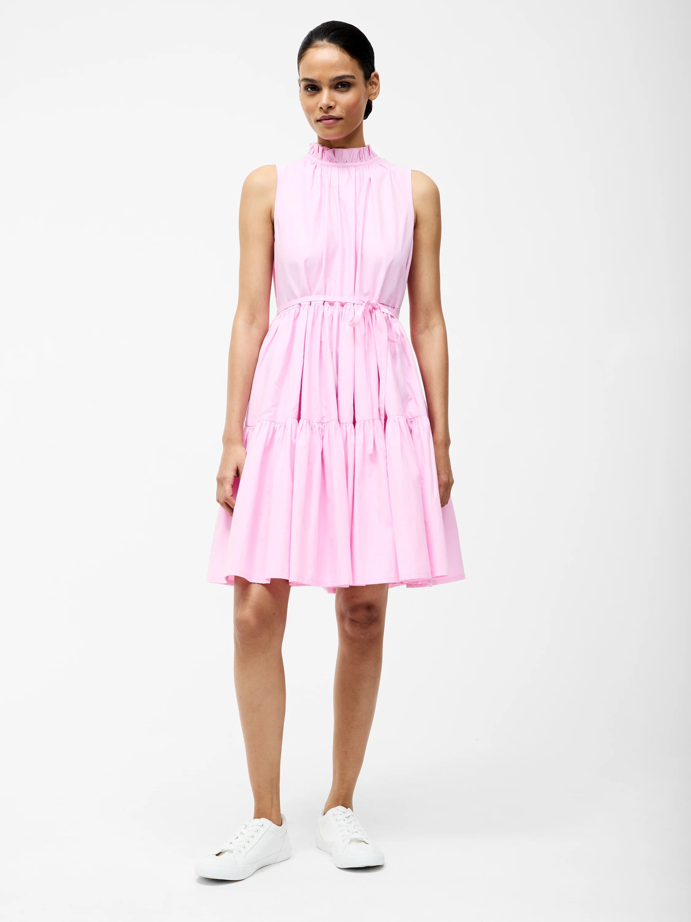 Tiered Poplin Mini Dress - Image 4