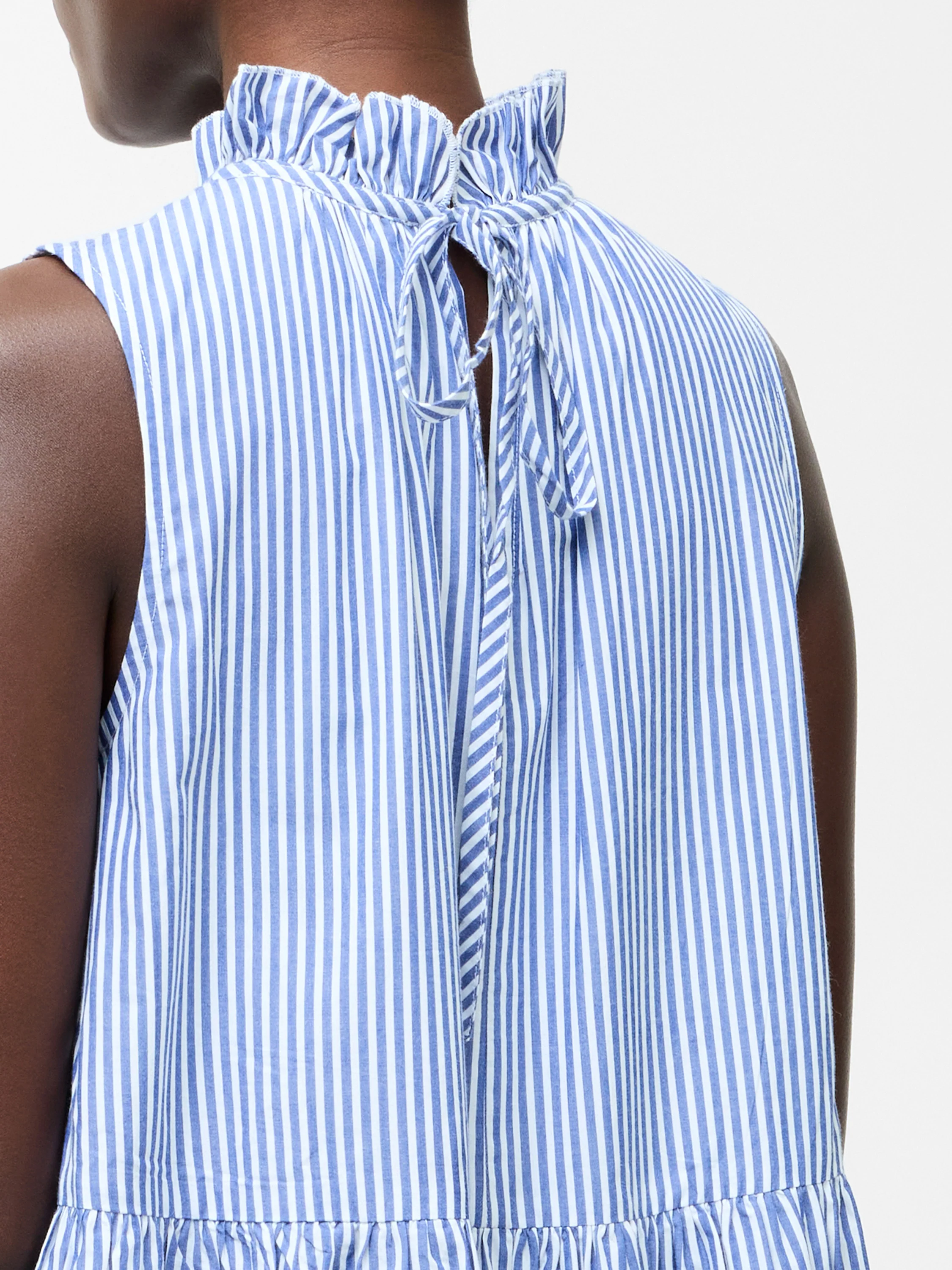 Tiered Stripe Poplin Dress - Image 2