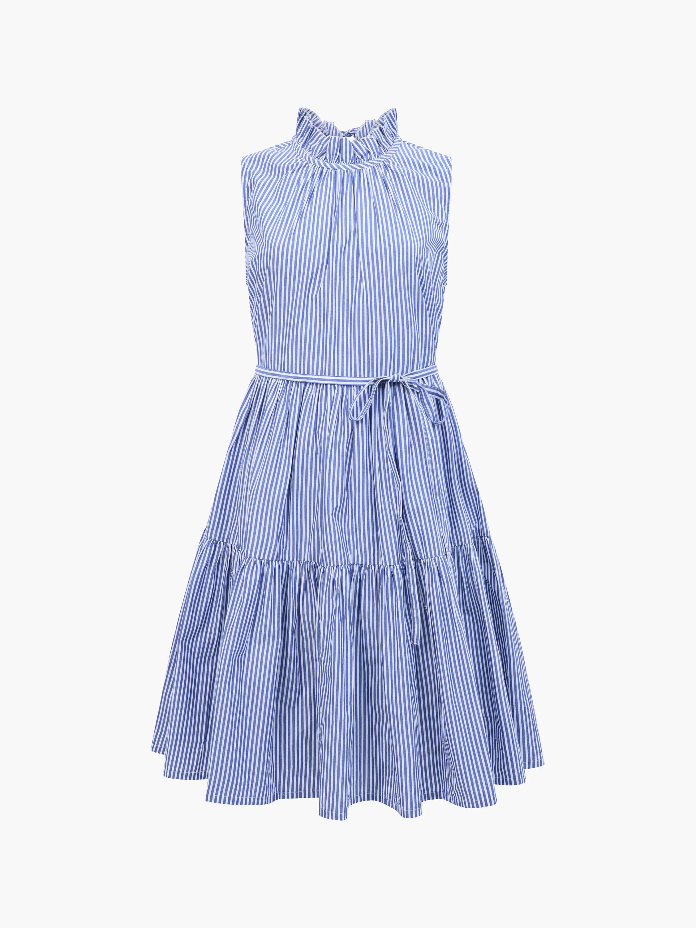 Tiered Stripe Poplin Dress - Image 7