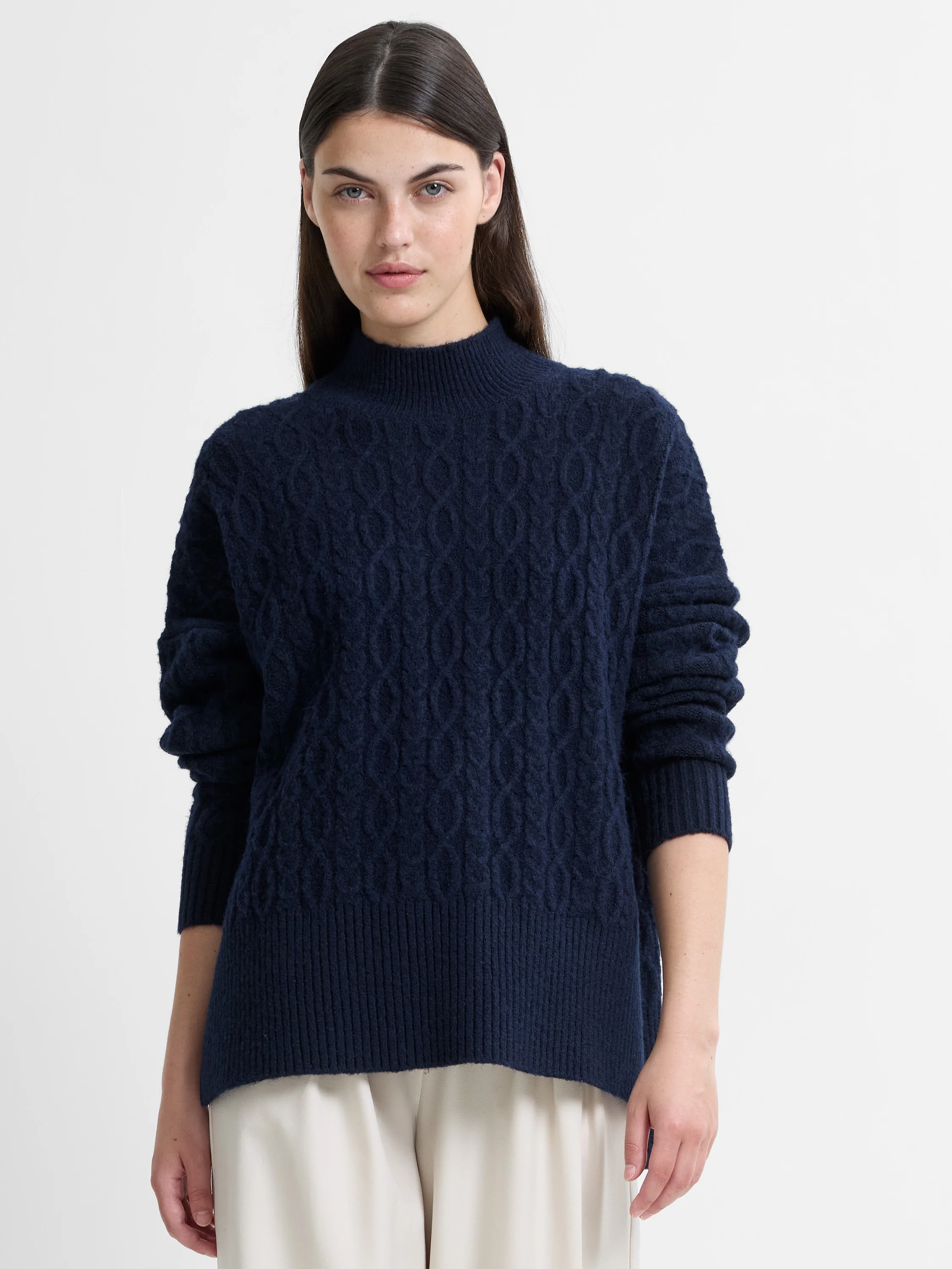 Tina Recycled Cable Knit Side Split Jumper - Image 3
