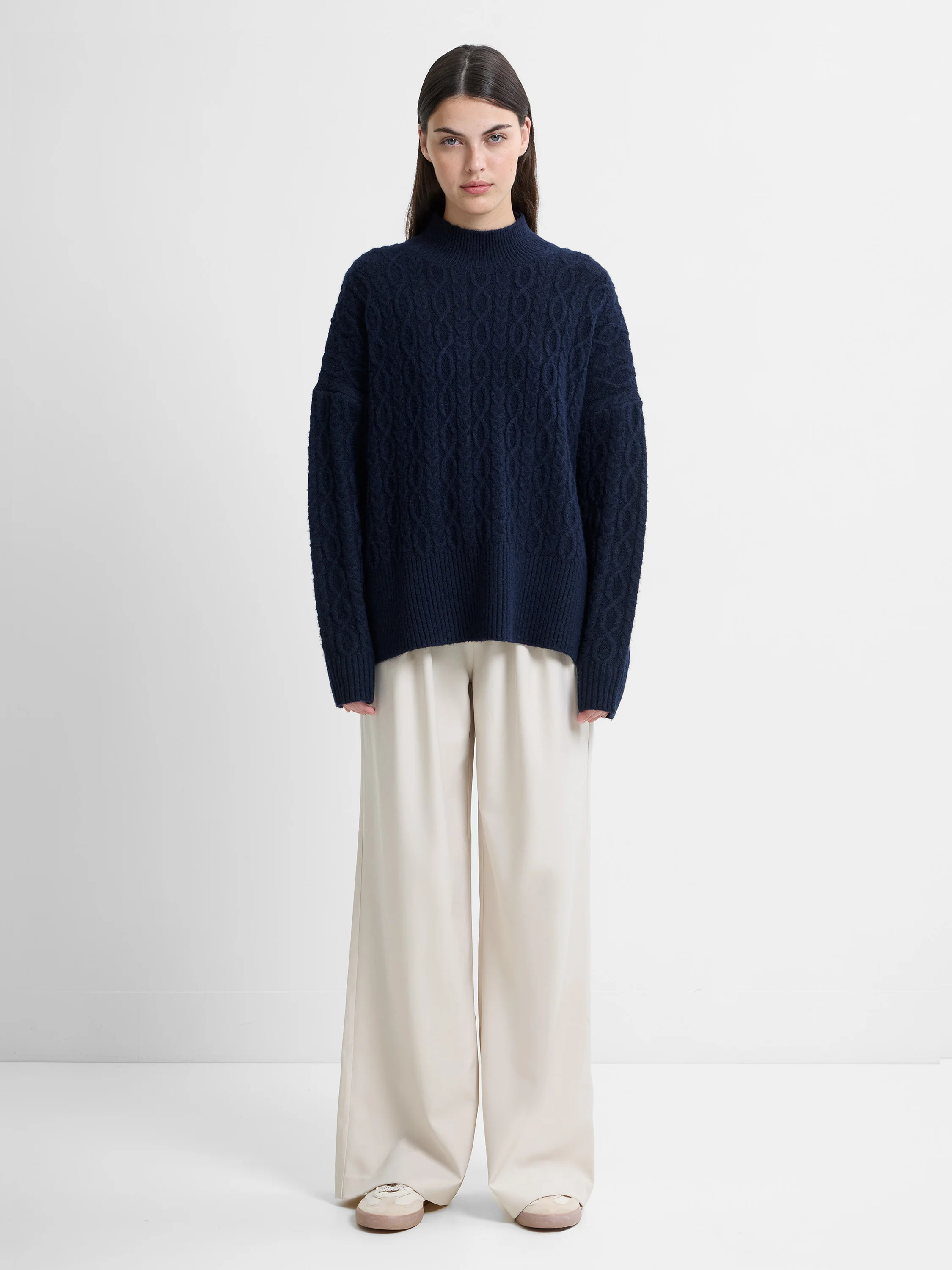 Tina Recycled Cable Knit Side Split Jumper - Image 4
