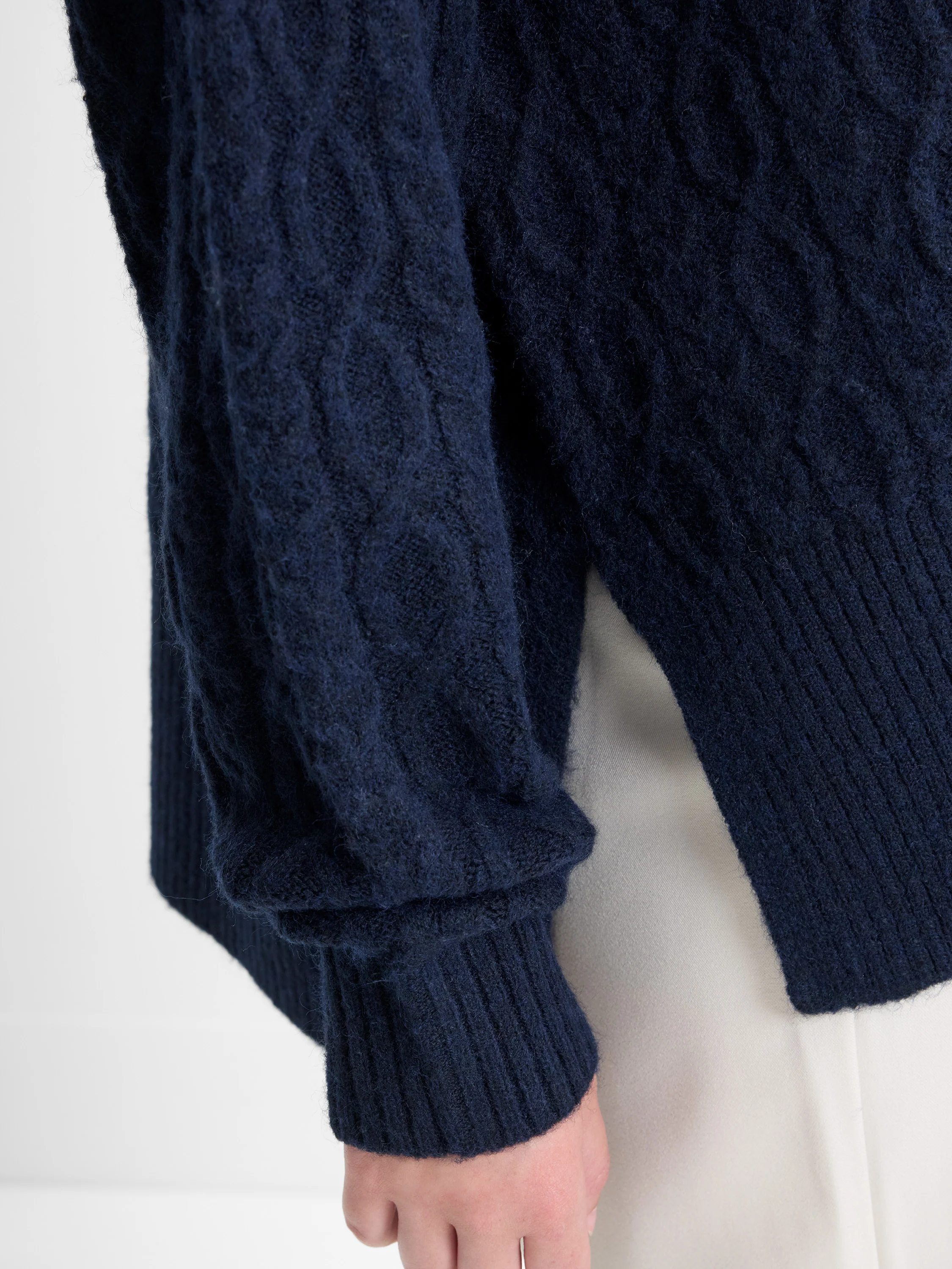 Tina Recycled Cable Knit Side Split Jumper - Image 6