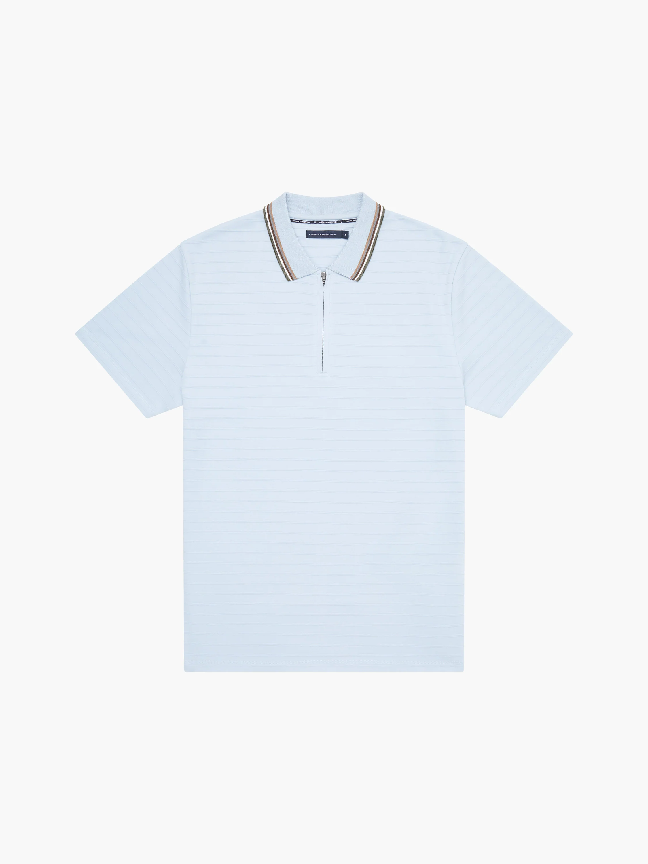 Tipped Collar Zip Polo Shirt - Image 5