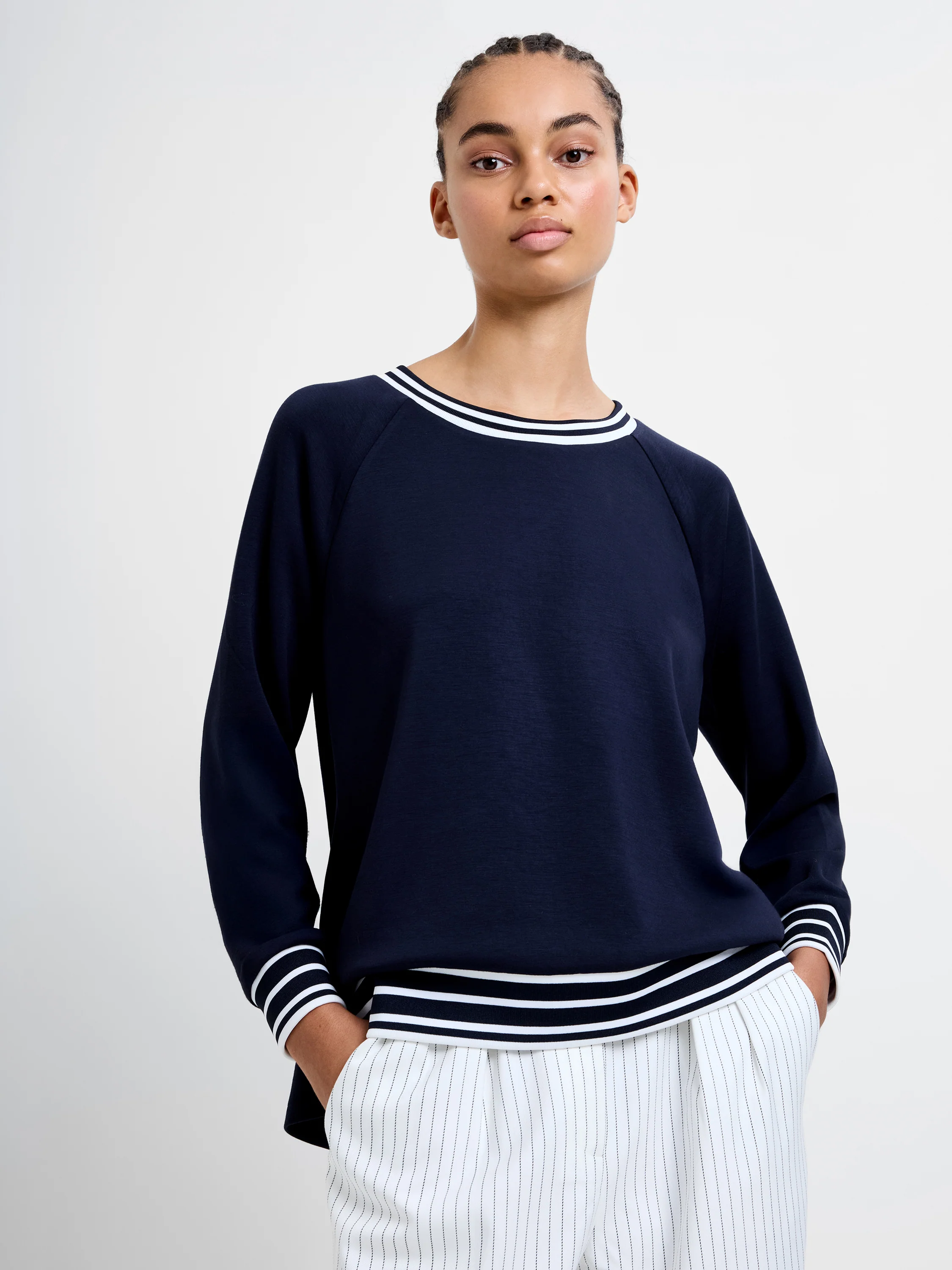 Tipped Crew Neck Jumper - Image 2