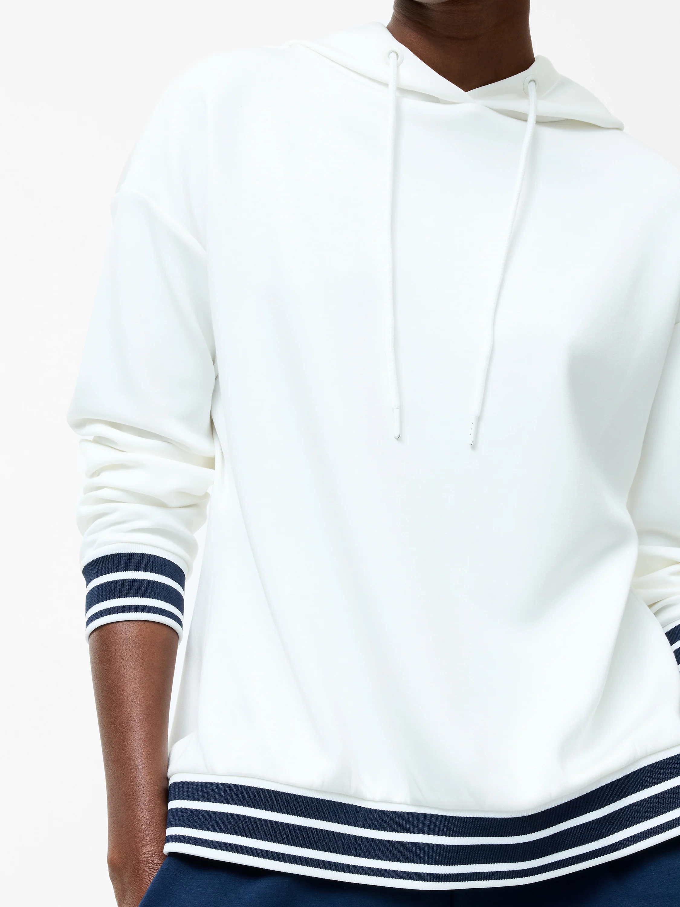 Striped Trim Pullover Hoodie - Image 2