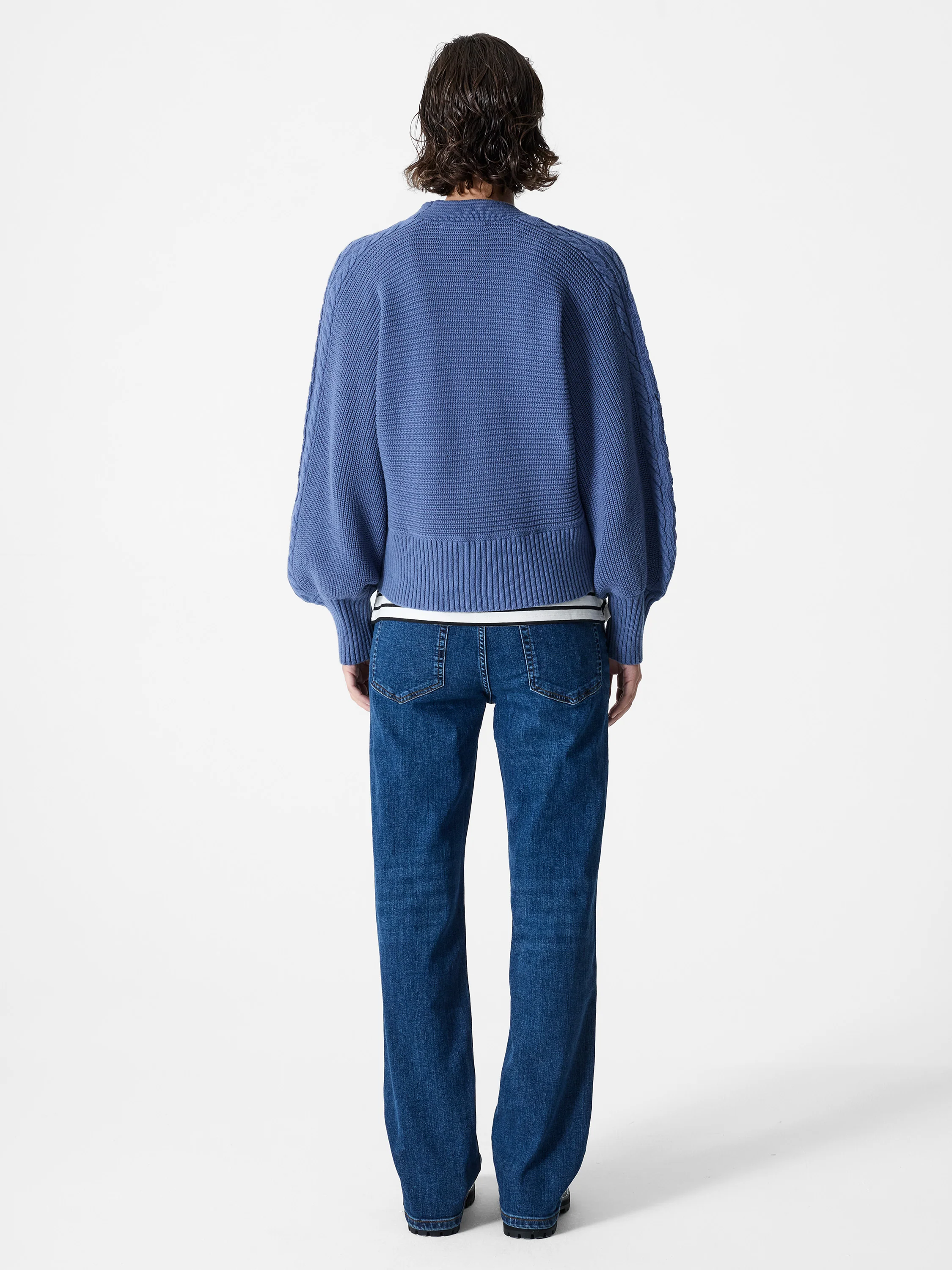 Tonia Knit V Neck Cable Sleeve Cardigan - Image 5