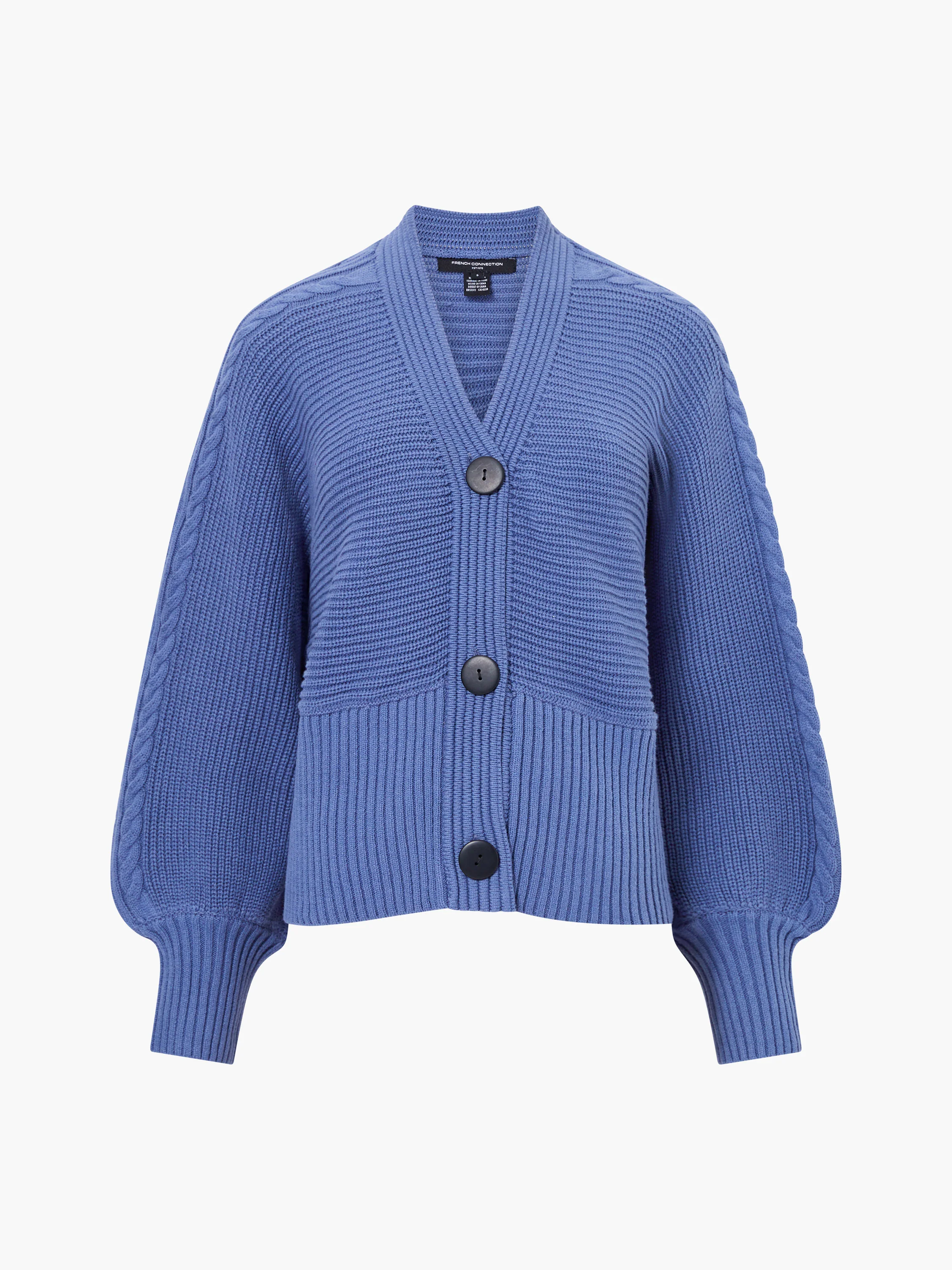 Tonia Knit V Neck Cable Sleeve Cardigan - Image 6