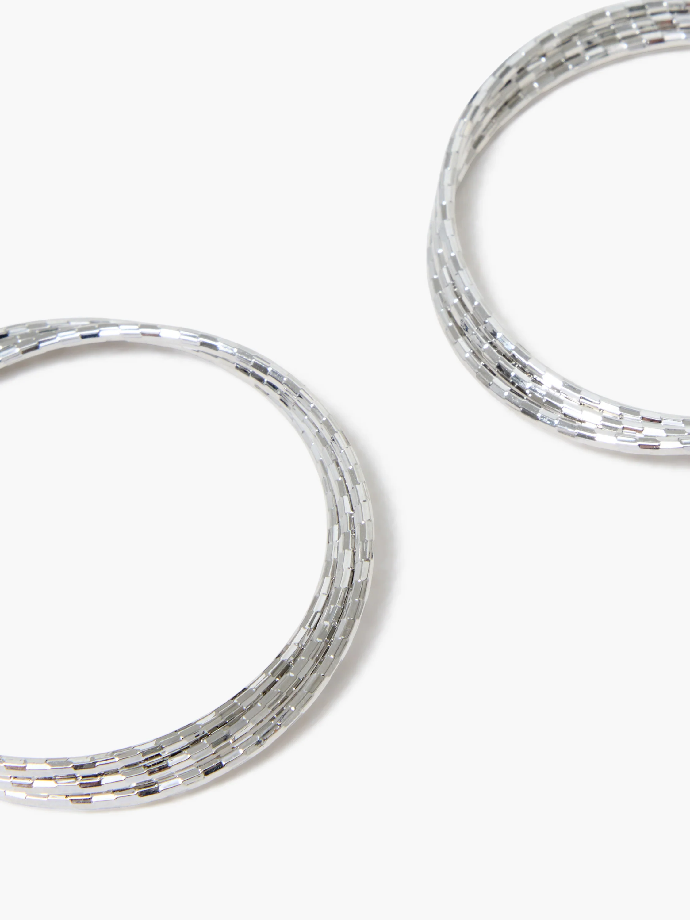 Triple Twist Hammered Hoop Earrings - Image 2