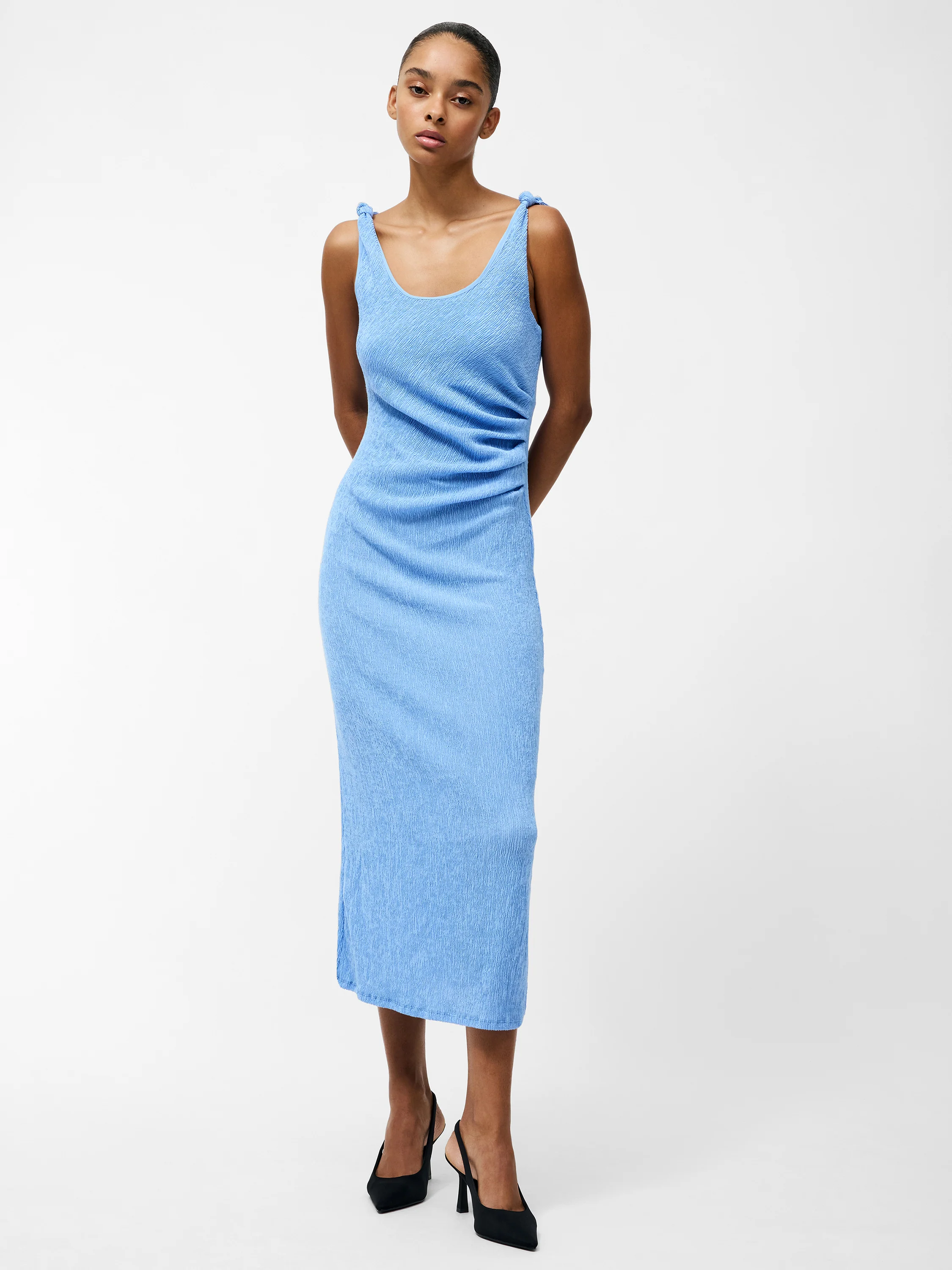 Trixie Textured Knot Strap Midi Dress - Image 4