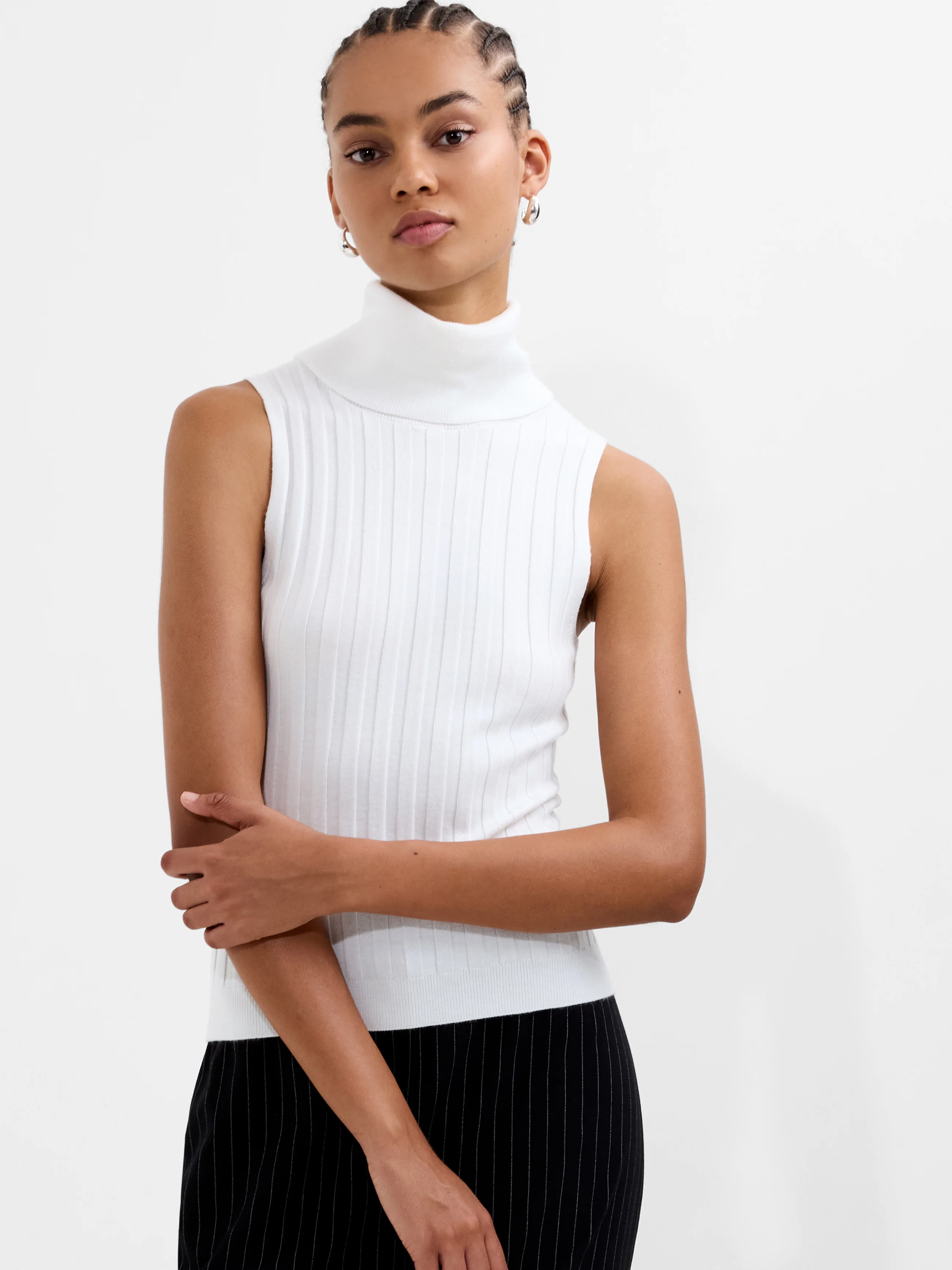 Turtleneck Knitted Tank Sweater