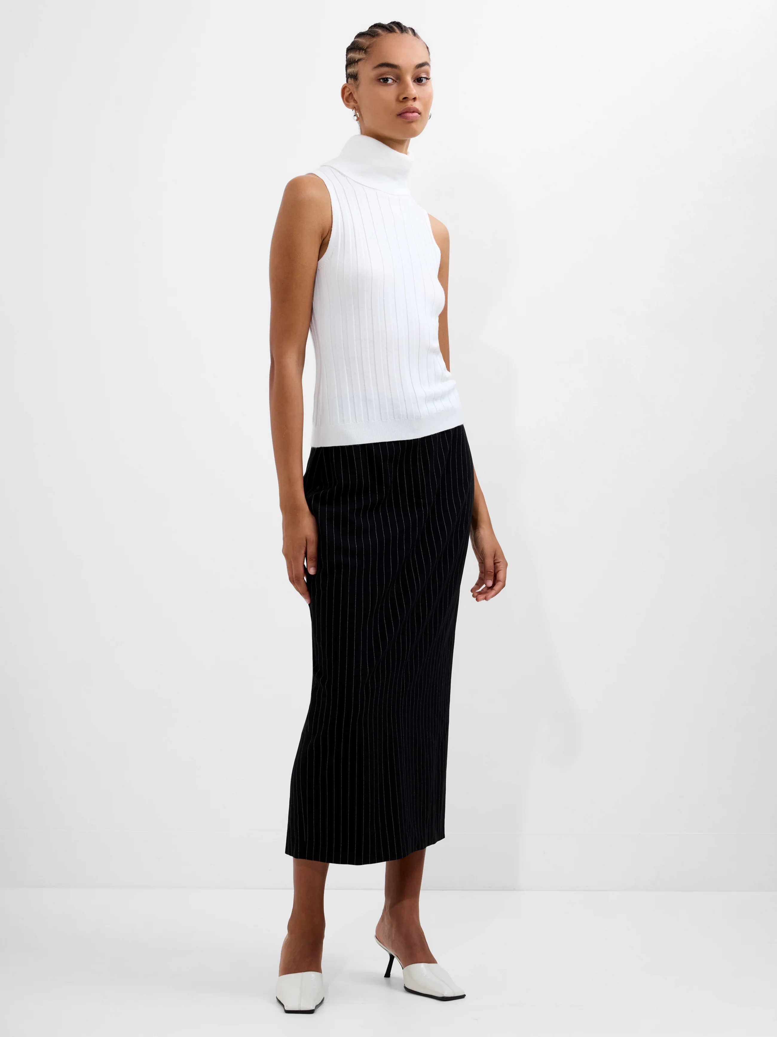 Turtleneck Knitted Tank Sweater - Image 2