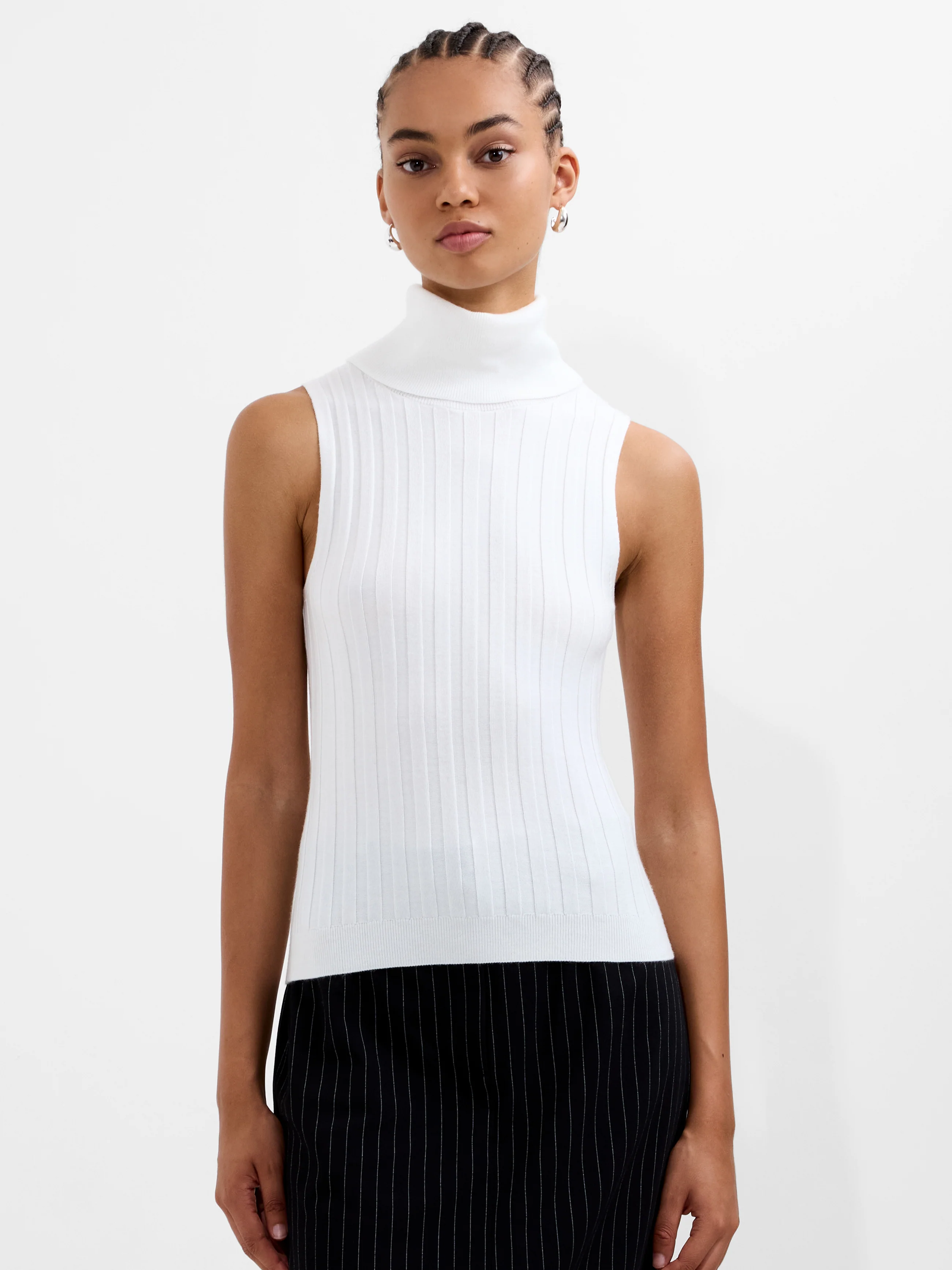 Turtleneck Knitted Tank Sweater - Image 3