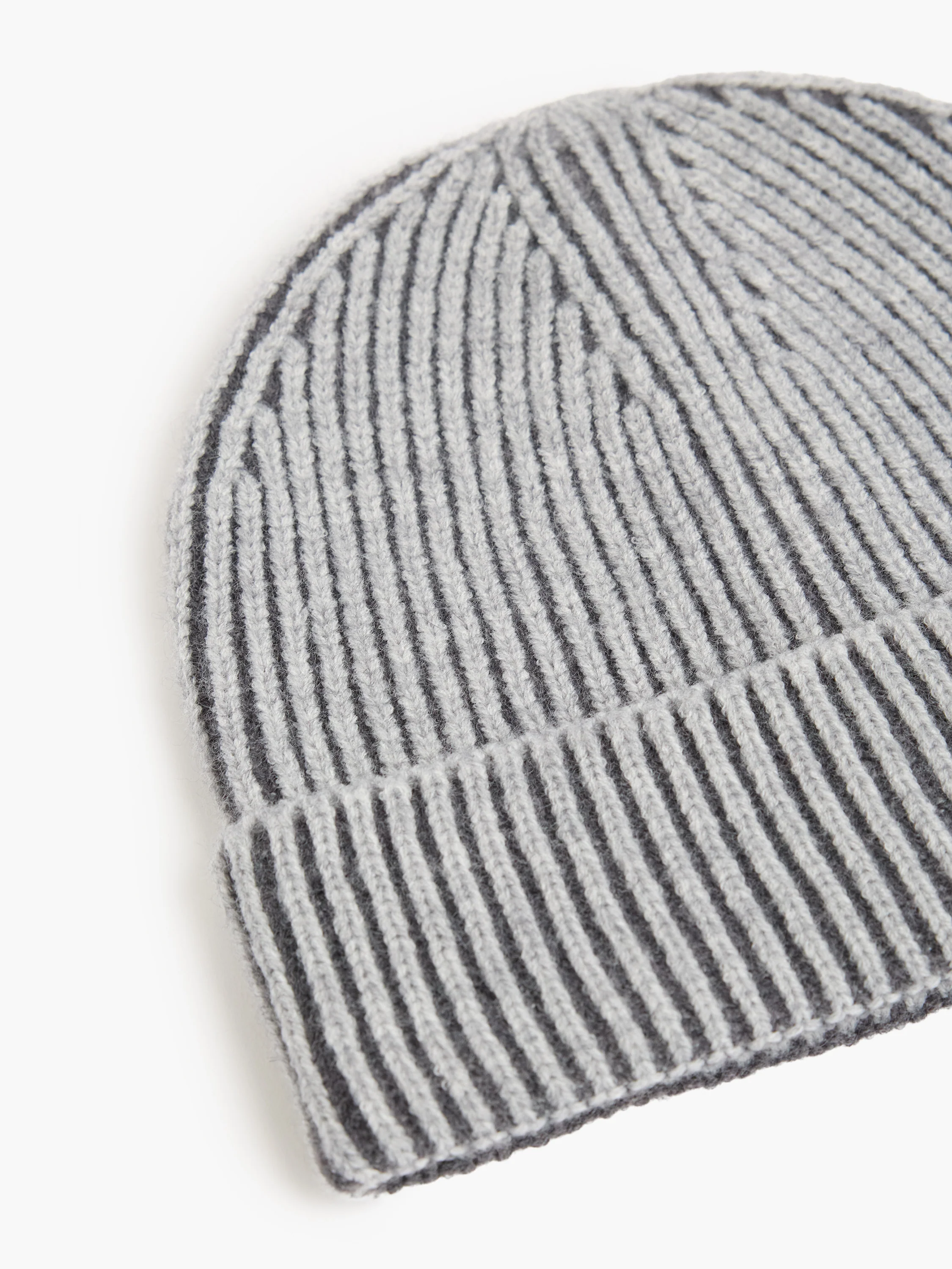 Two Tone Knit Beanie Hat - Image 2