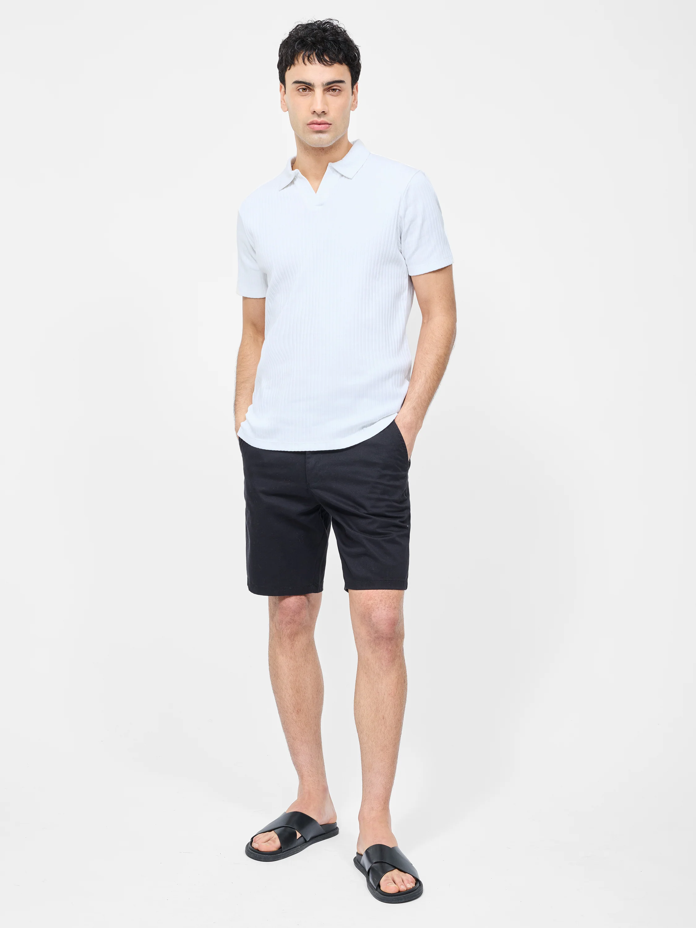 Variated Rib Short Sleeve Polo Shirt - Image 2