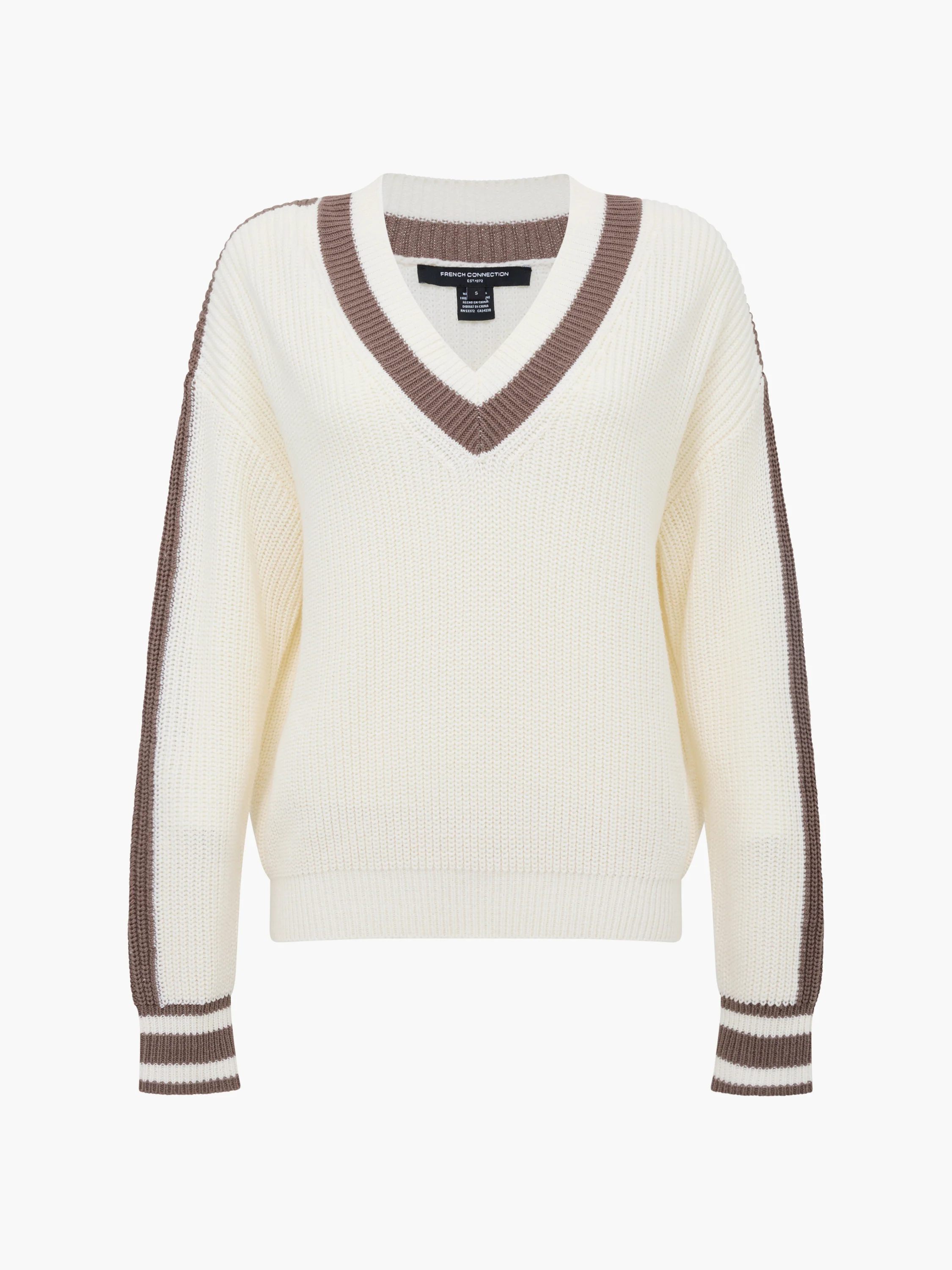 Varli Knit Varsity V Neck Jumper - Image 6