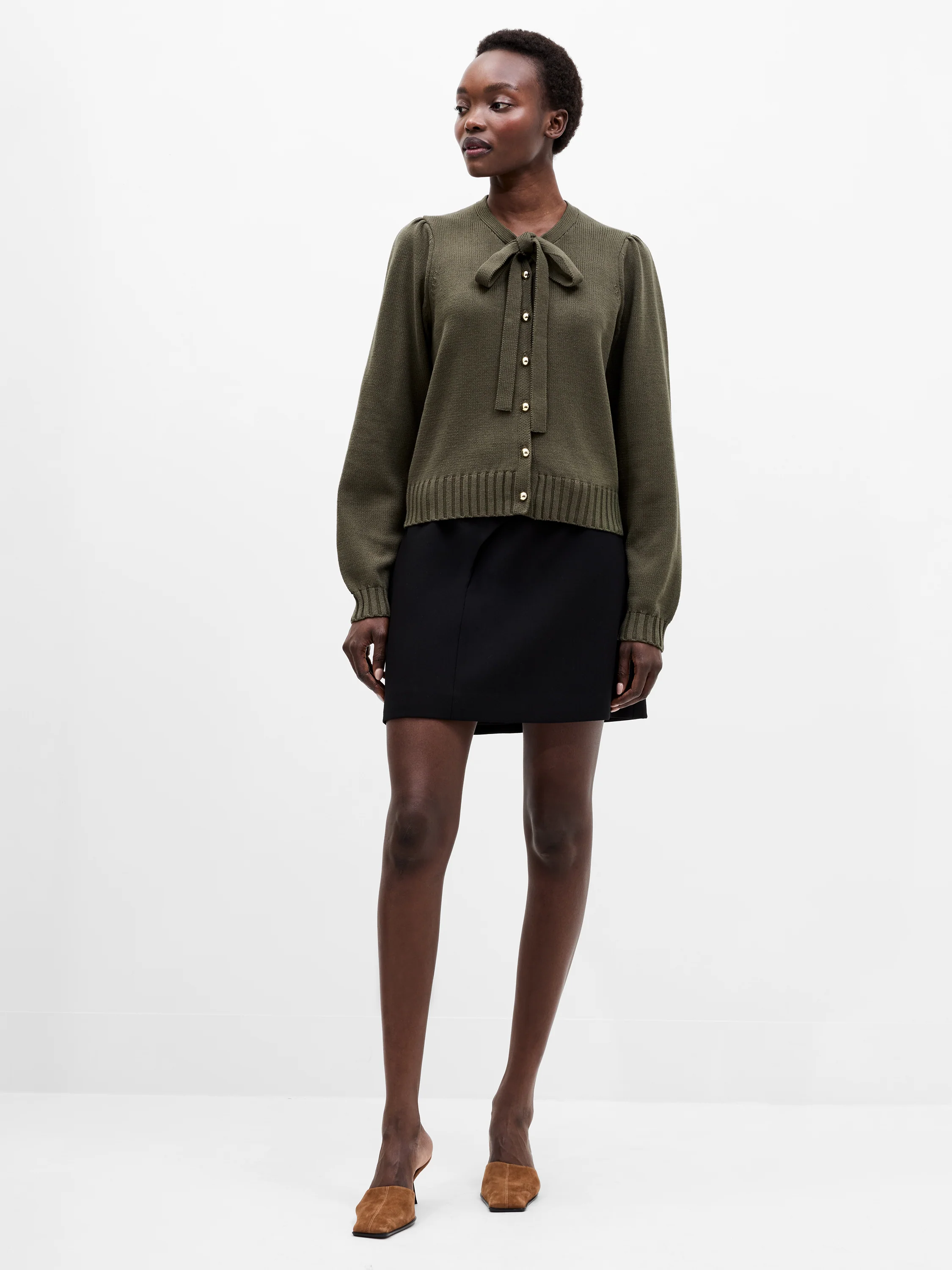 Varli Long Sleeve Tie Neck Cardigan - Image 2