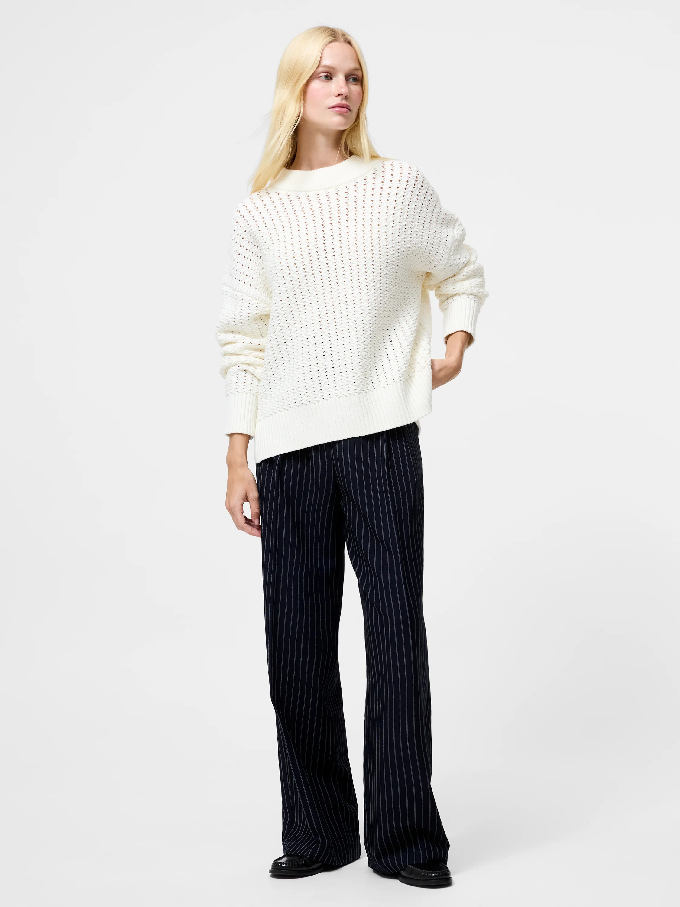 Varli Mock Neck Open Stitch Jumper - Image 2