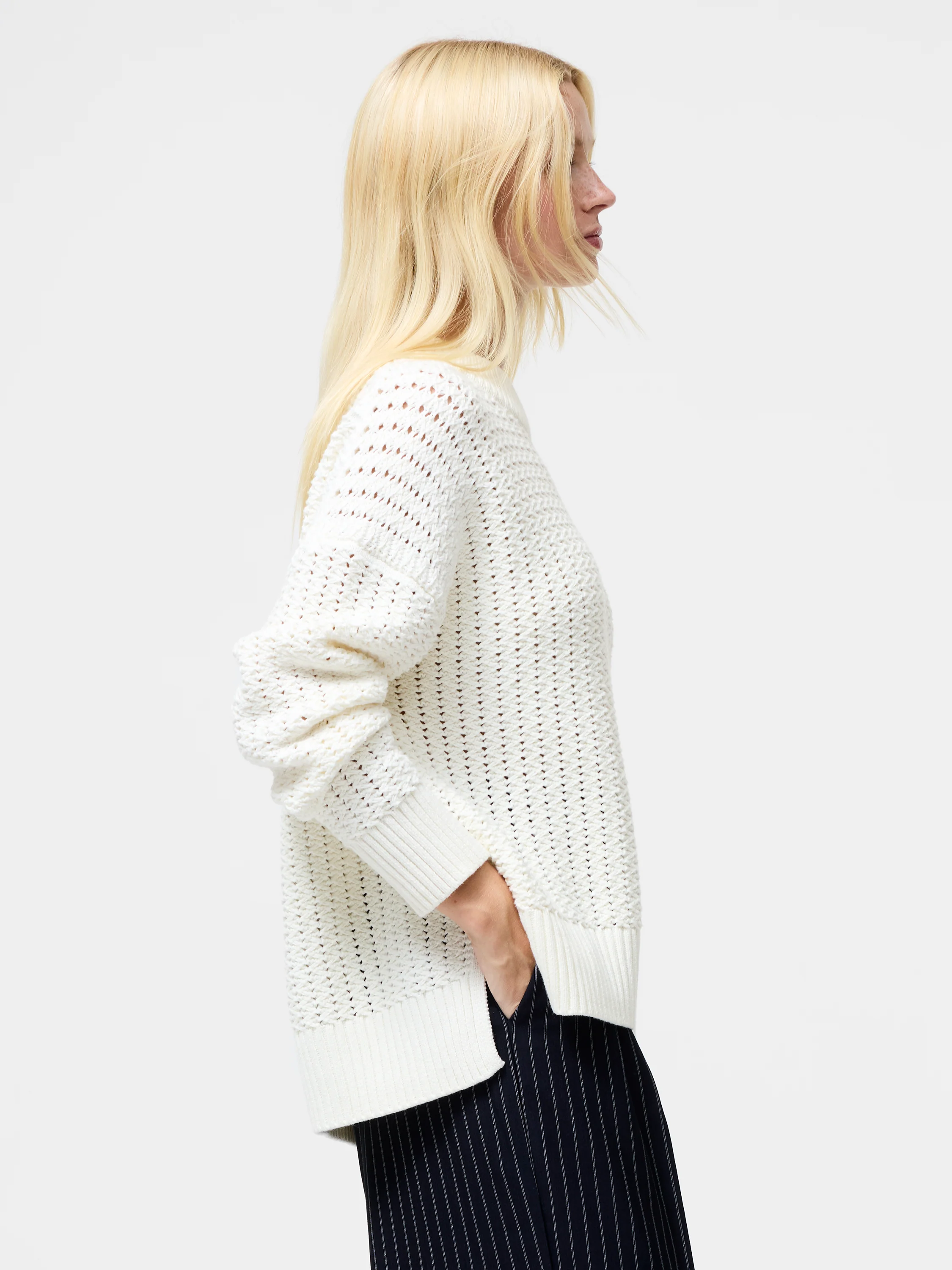 Varli Mock Neck Open Stitch Jumper - Image 3