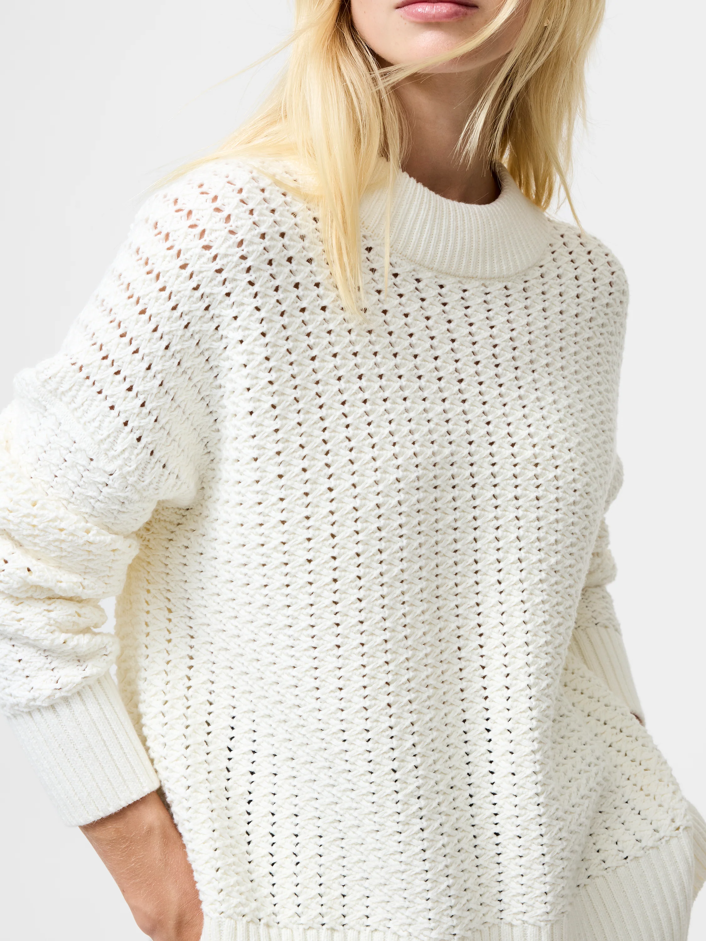 Varli Mock Neck Open Stitch Jumper - Image 4