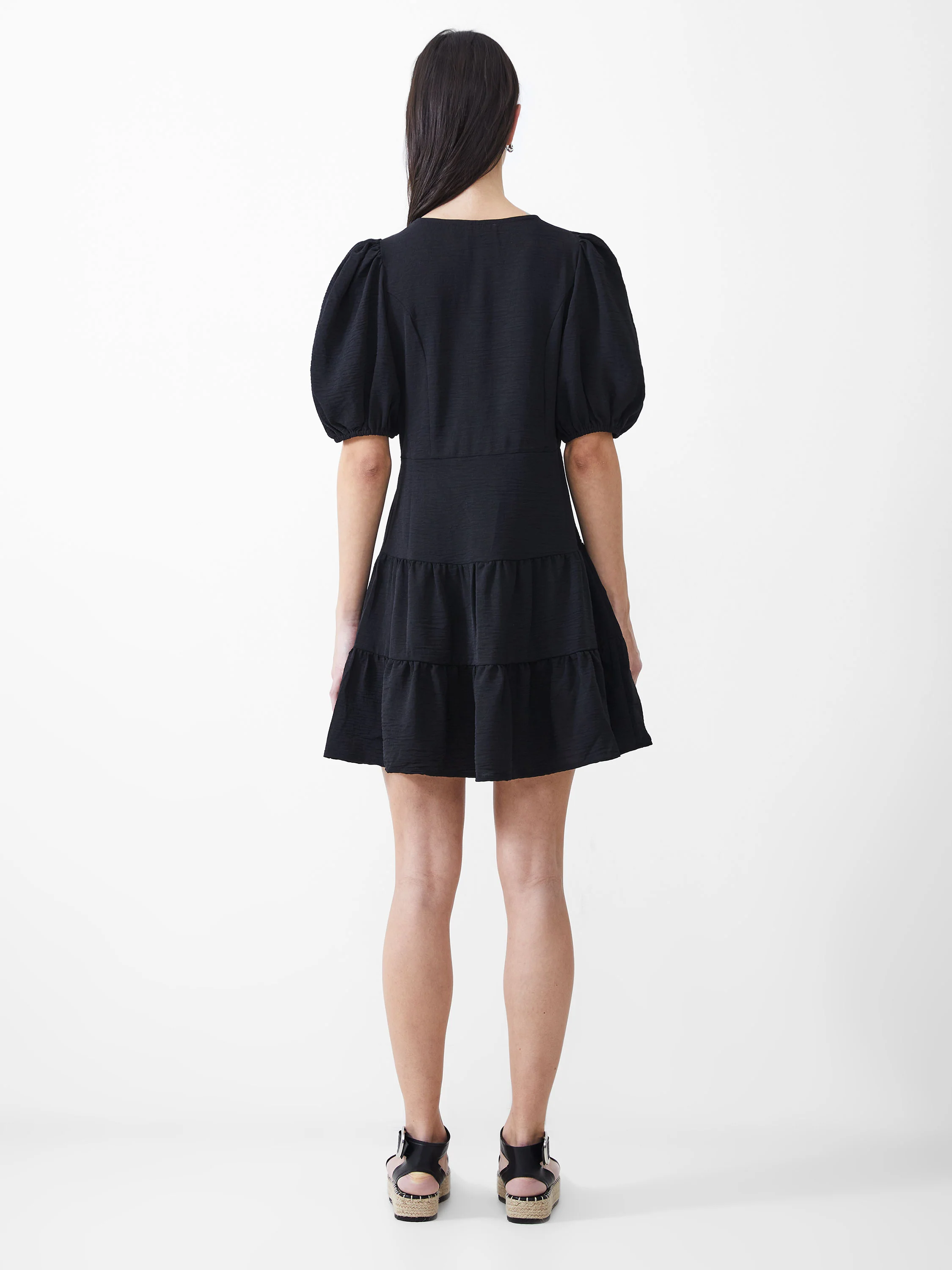 Vee Tiered Crinkle Mini Dress - Image 4