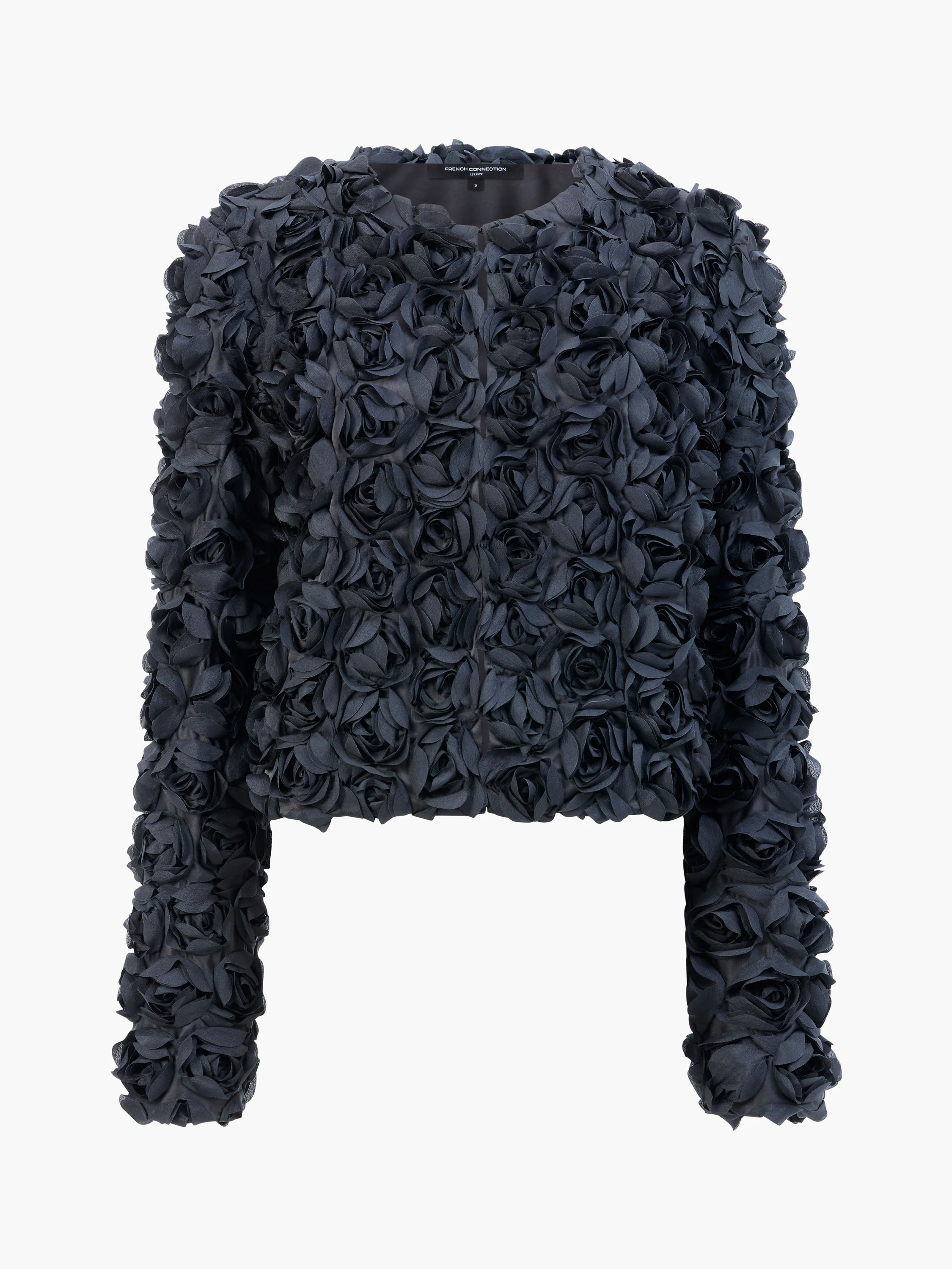Verity 3D Floral Textured Cropped Jacket - Image 7