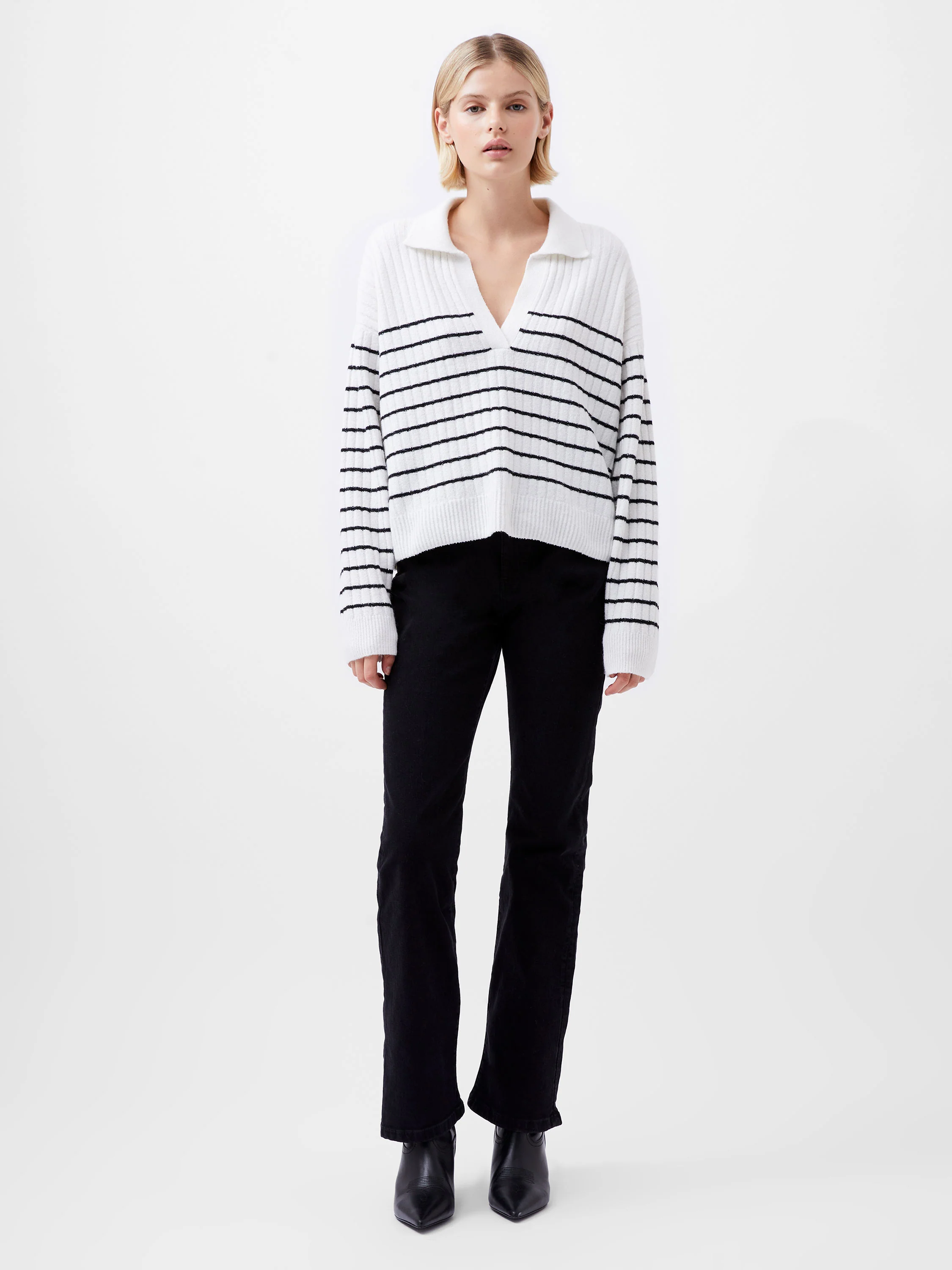 Vhari Recycled Collar Stripe Jumper - Image 3
