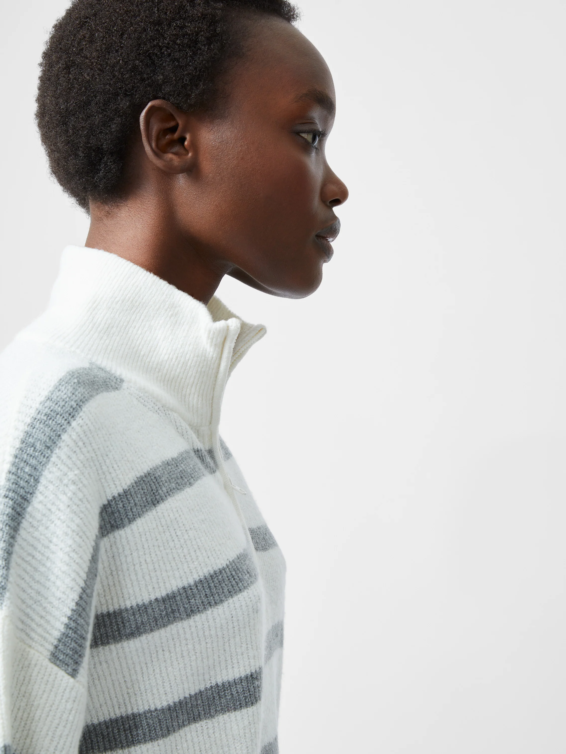 Vhari Recycled Stripe Half Zip Jumper - Image 2