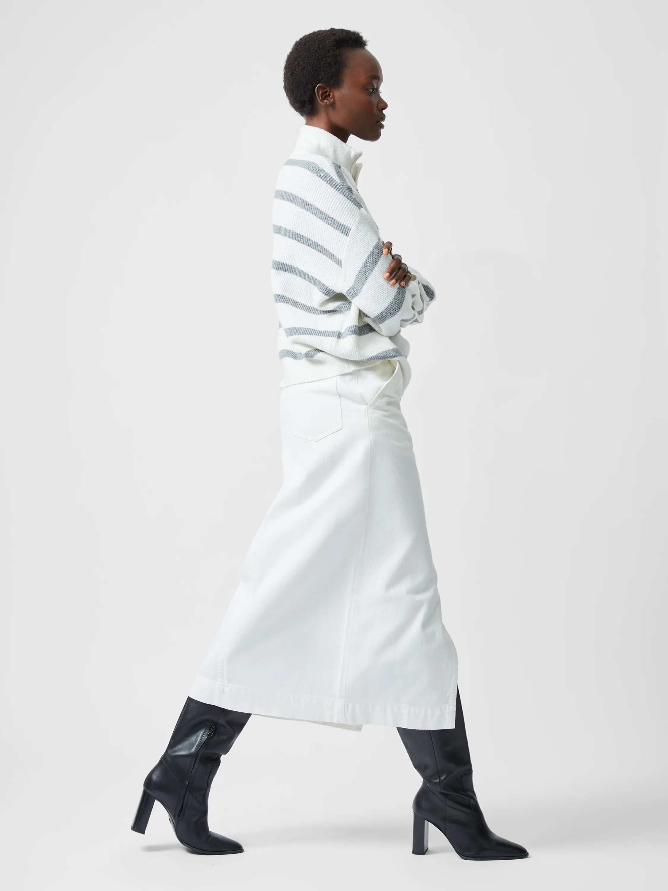 Vhari Recycled Stripe Half Zip Jumper - Image 4