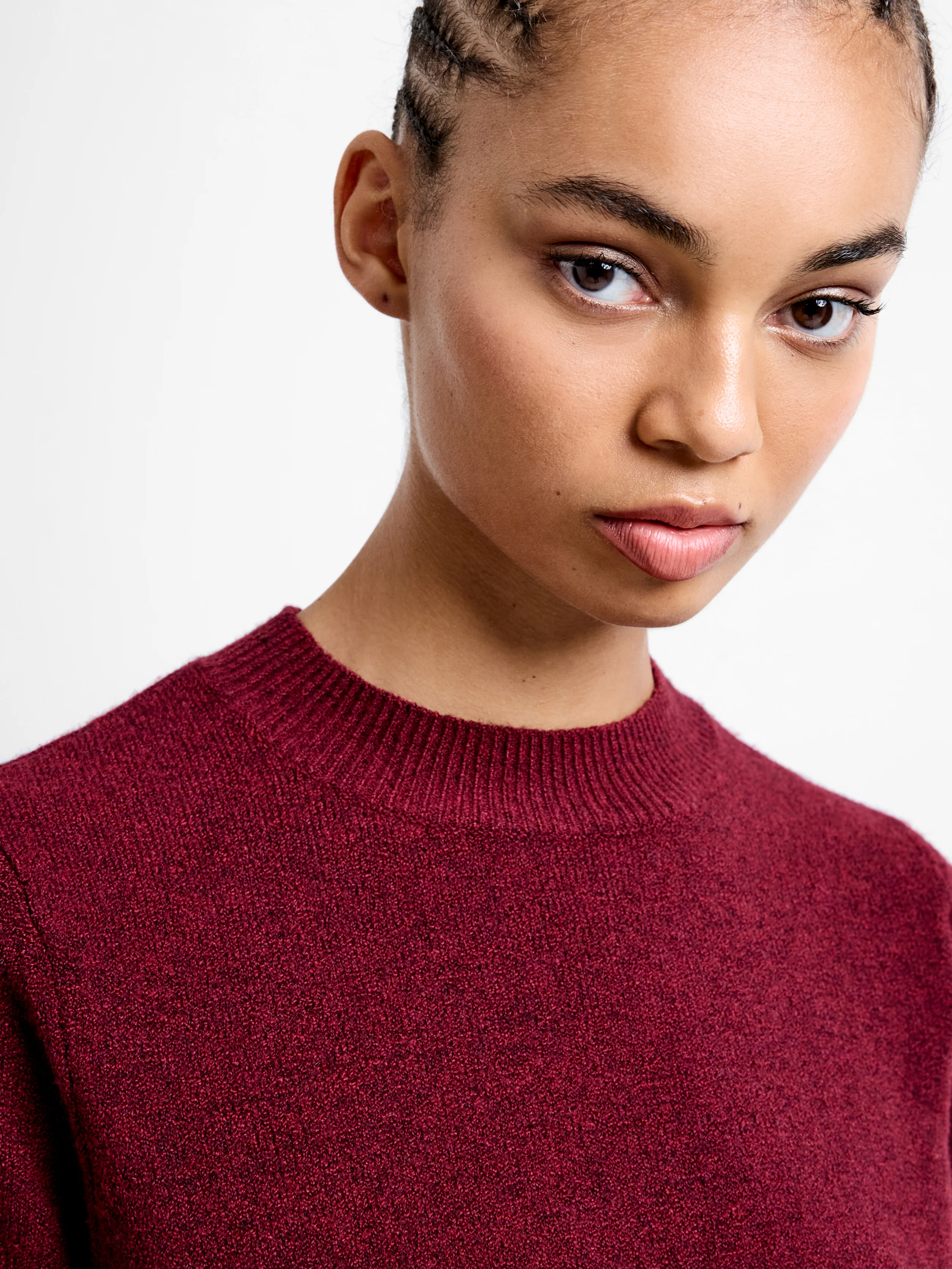 Vhari Recycled Knit Mock Neck Short Sleeve Top - Image 3