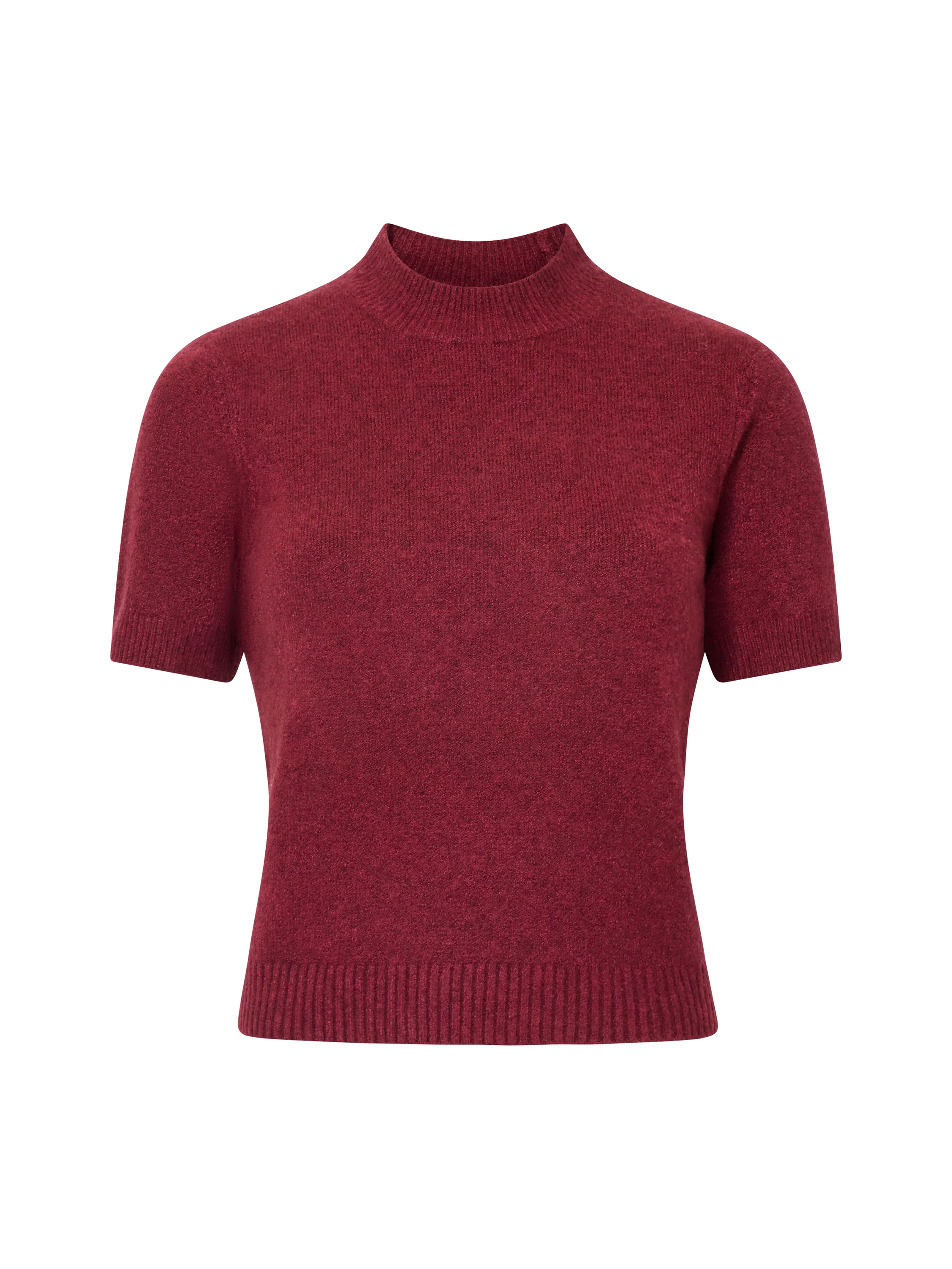 Vhari Recycled Knit Mock Neck Short Sleeve Top - Image 5