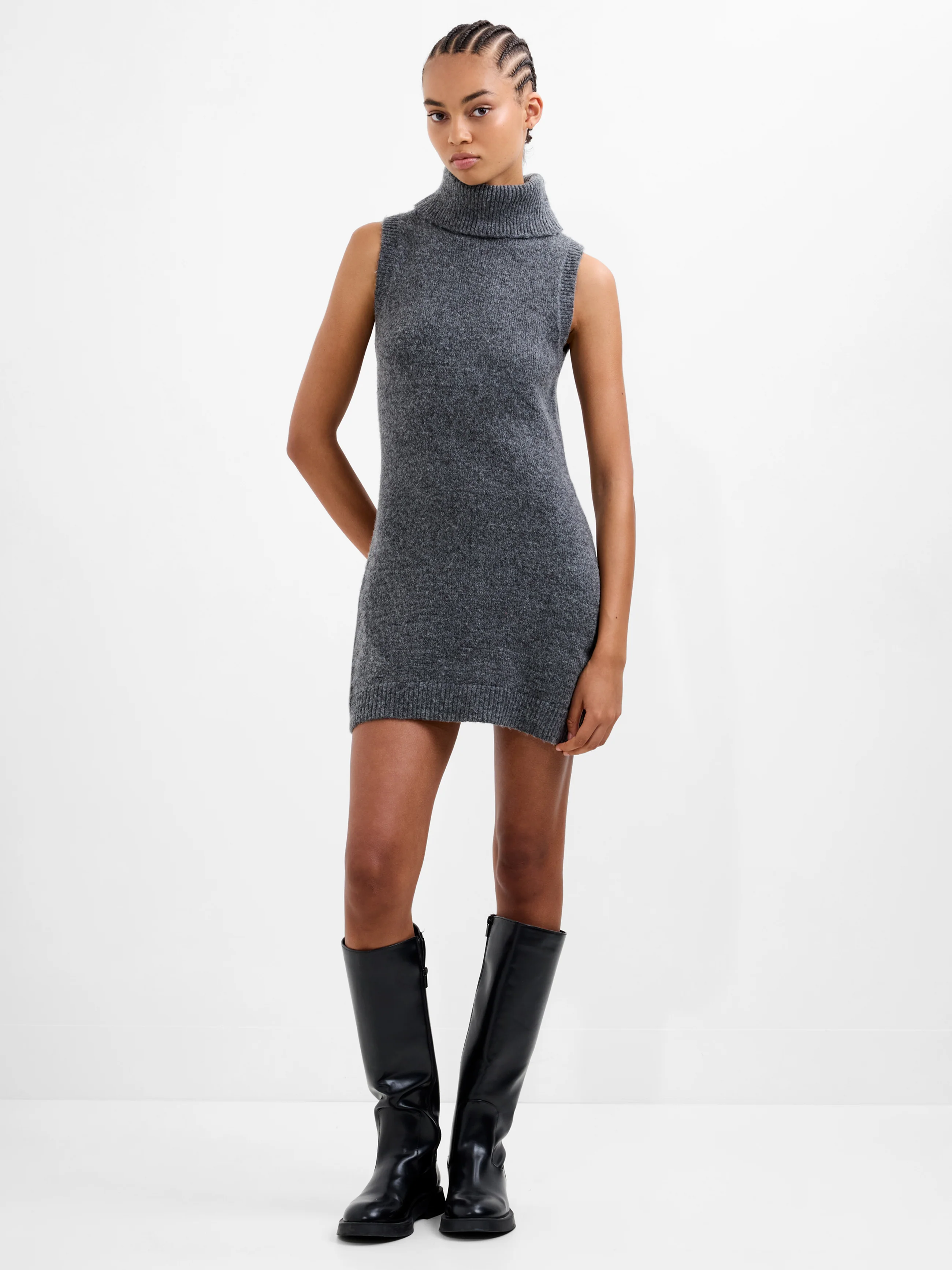 Vhari Recycled Knit Sleeveless Turtleneck Mini Dress - Image 3
