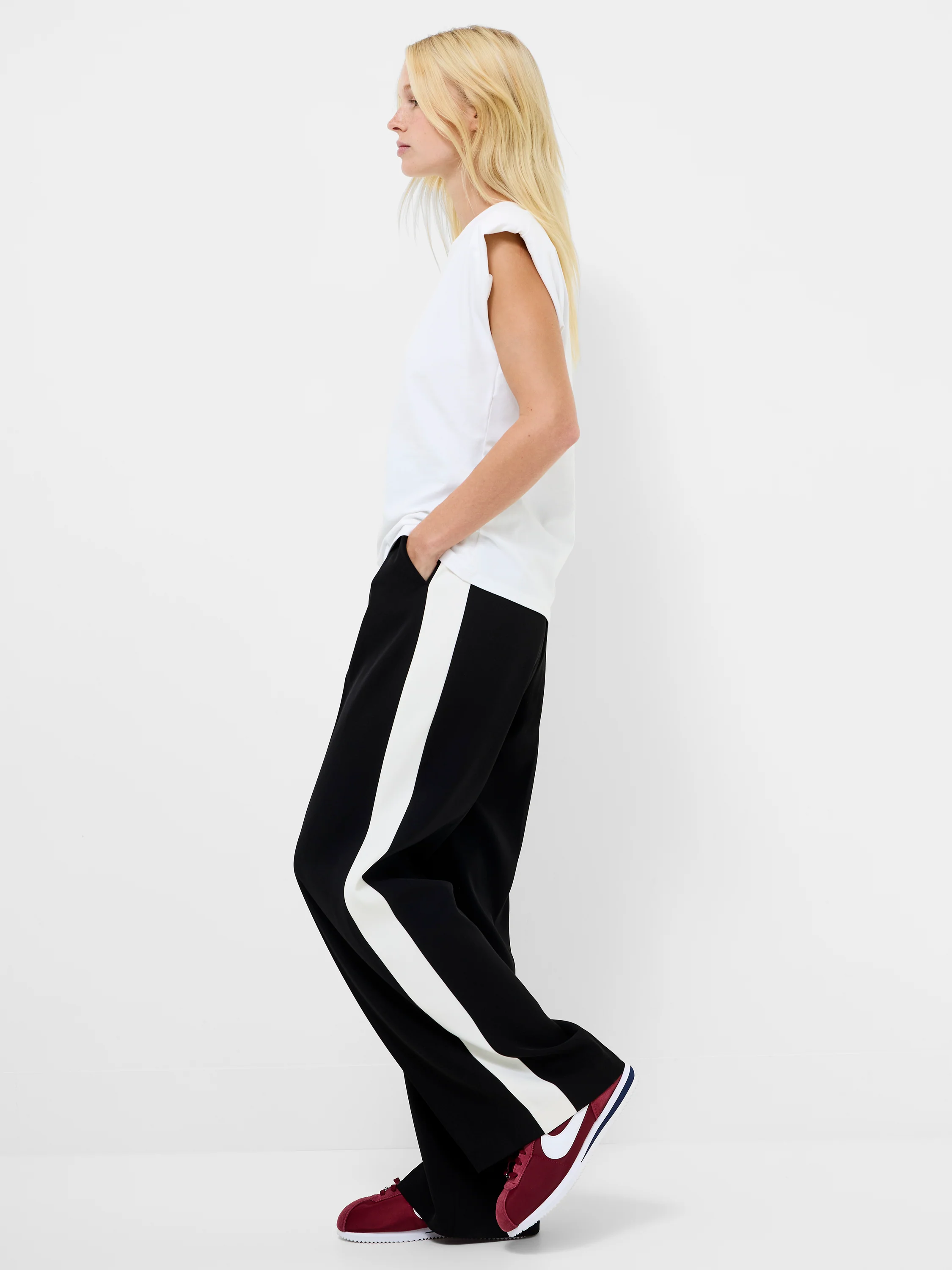 Vinnie Side Stripe Wide Leg Trousers - Image 2