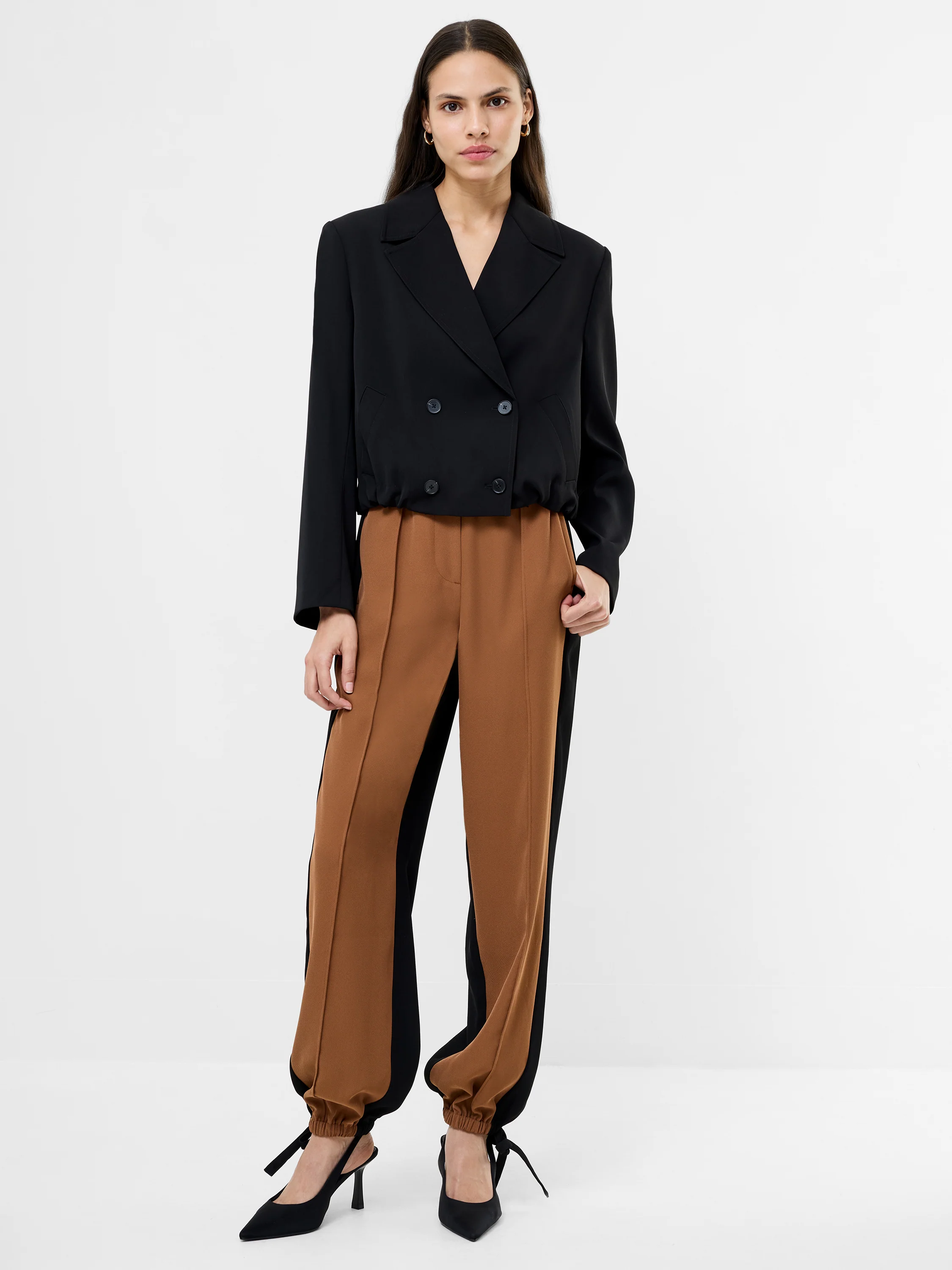 Vinnie Tailored Double Breasted Cropped Jacket - Image 2