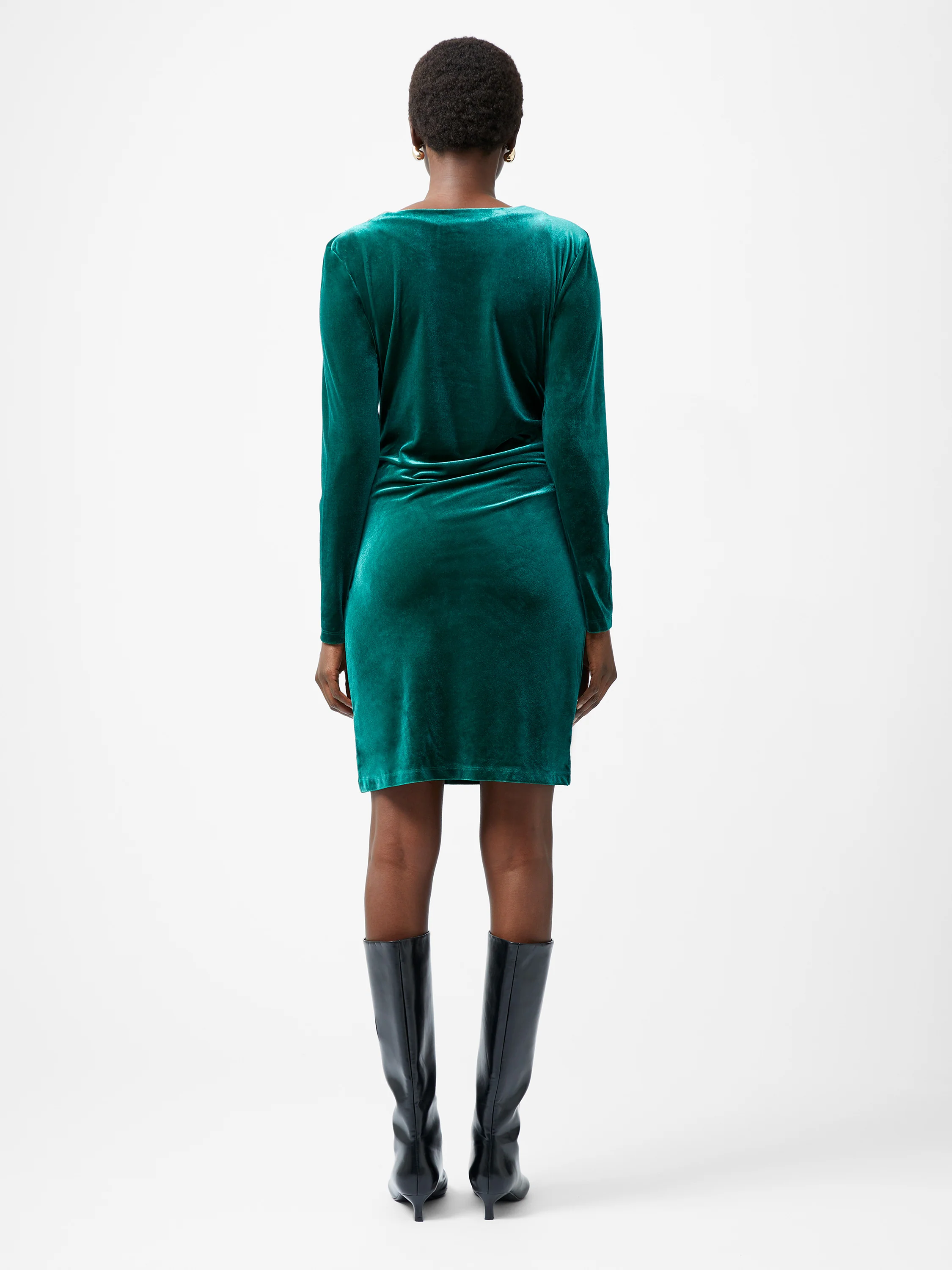 Viola Velvet Long Sleeve Bodycon Mini Dress - Image 4
