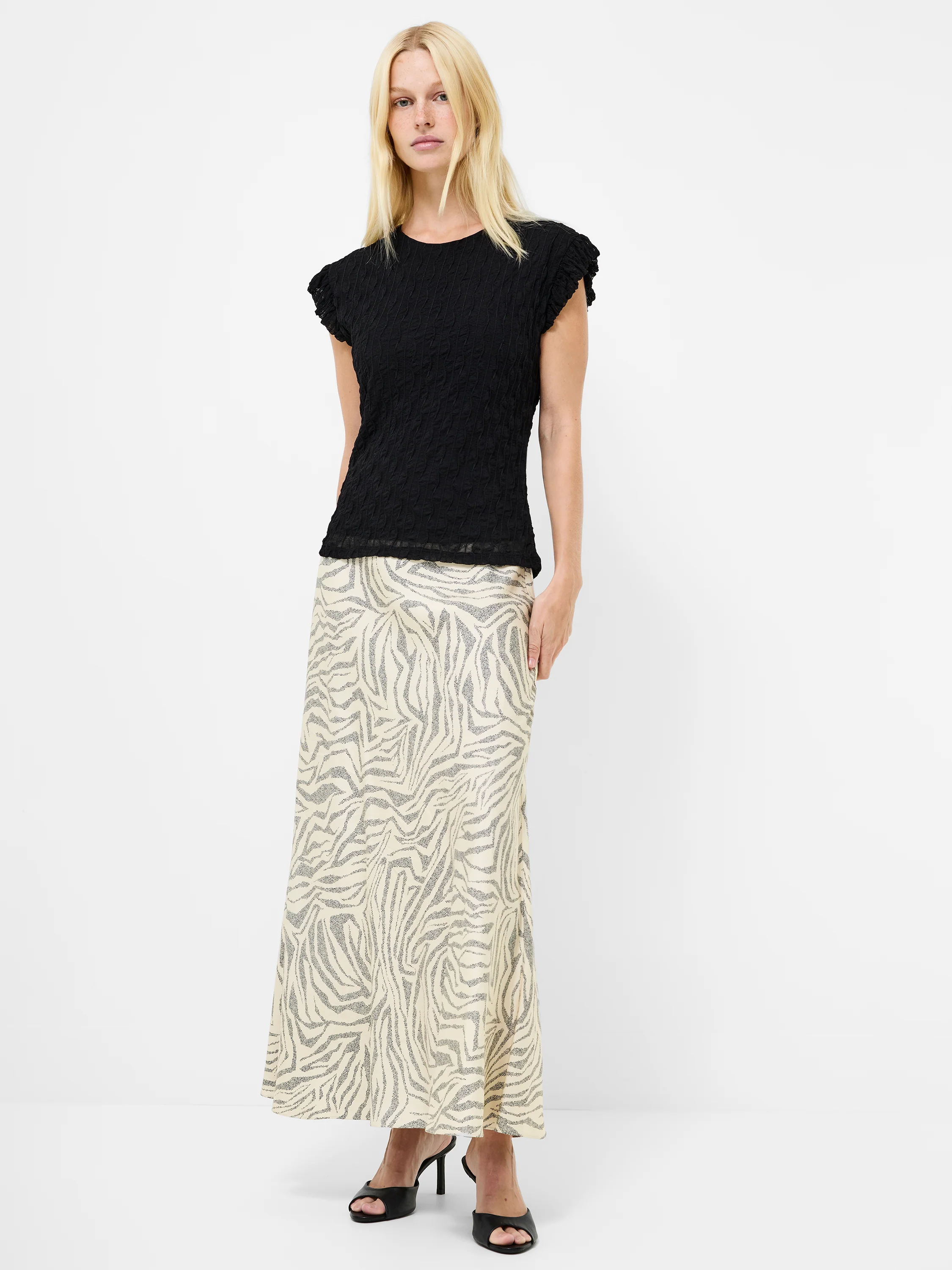 Wanda Textured Jersey Peplum Top - Image 3