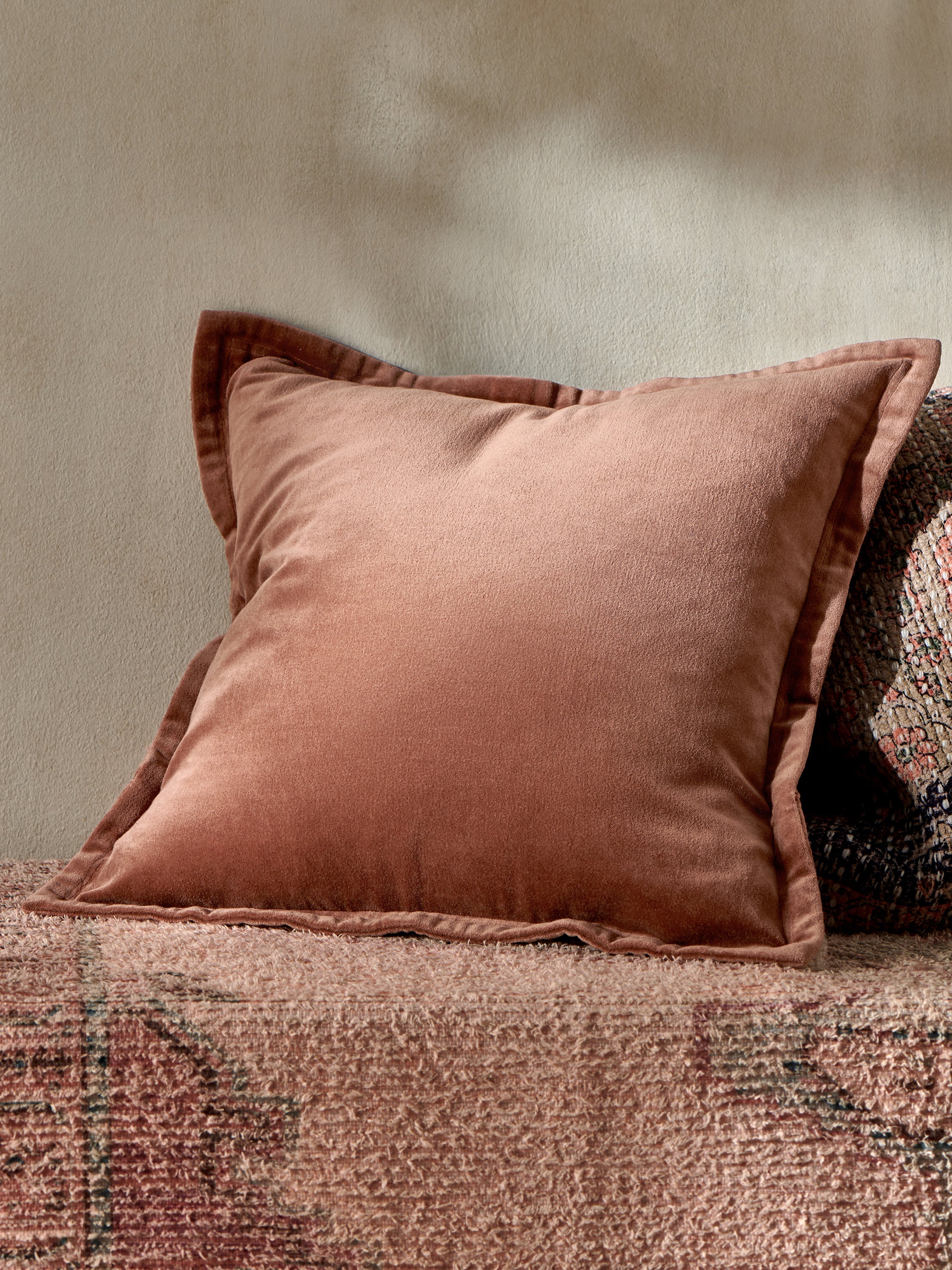 Washed Velvet Cushion Coffee - Image 2
