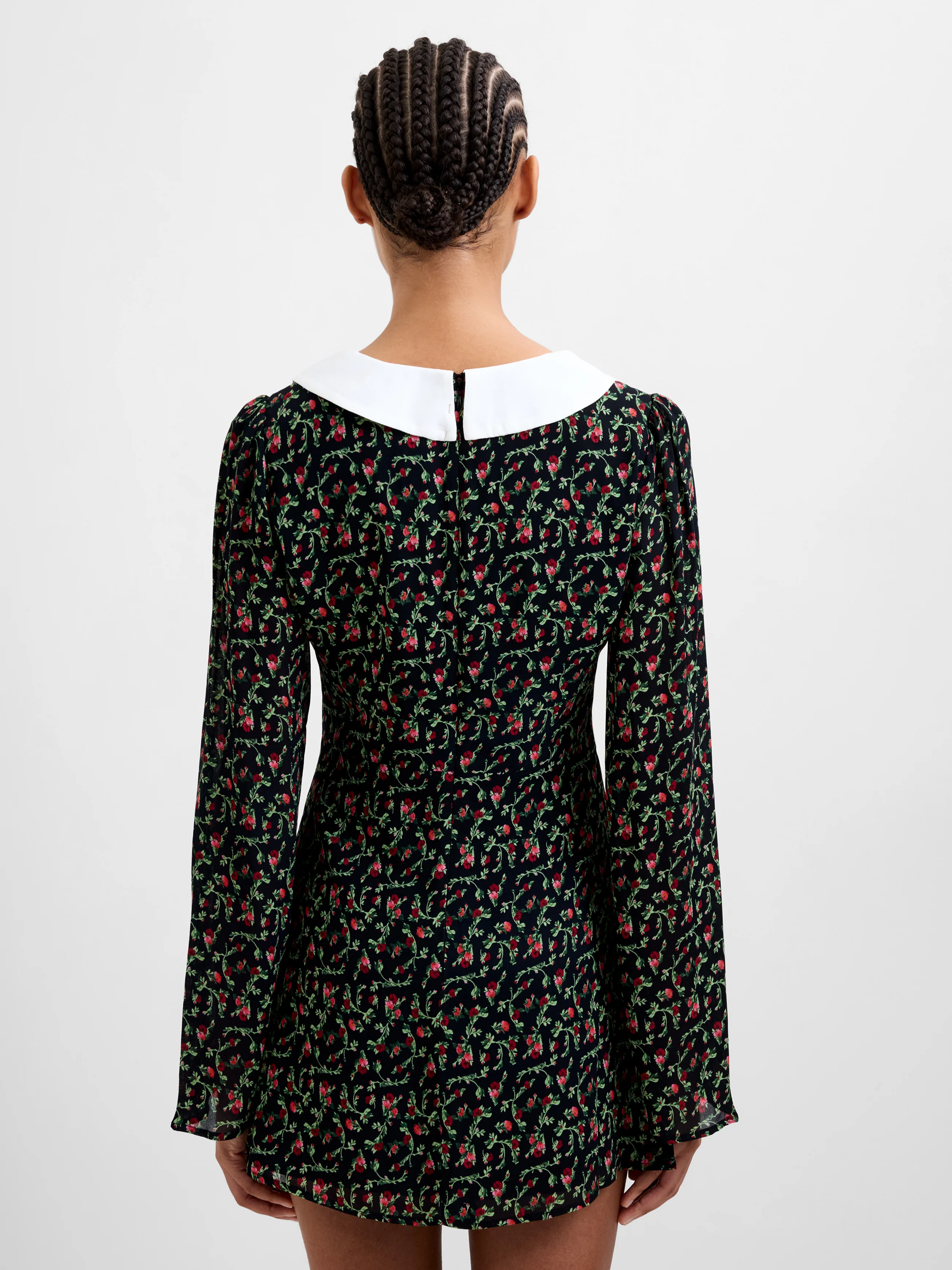 Yasmin Crepe Collar Long Sleeve Mini Dress - Image 5